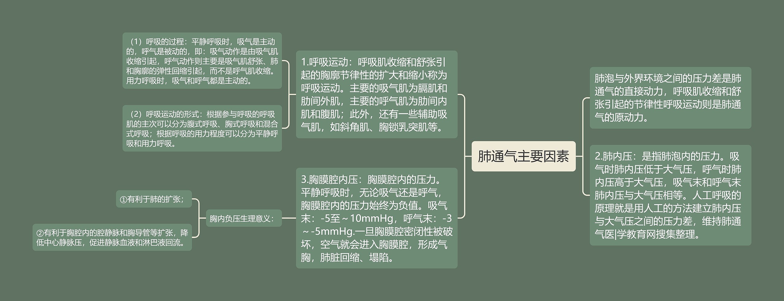 肺通气主要因素思维导图