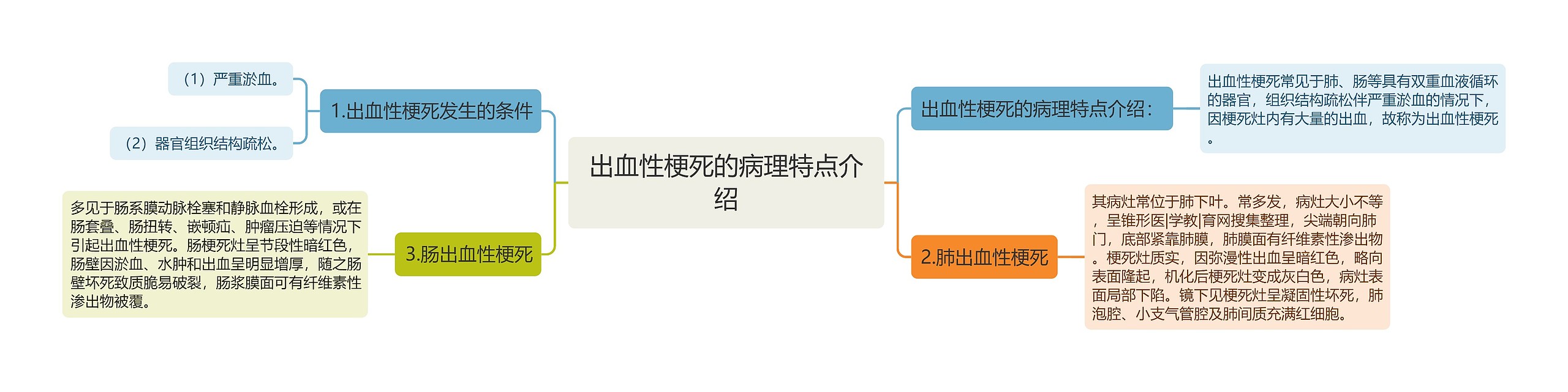 出血性梗死的病理特点介绍思维导图