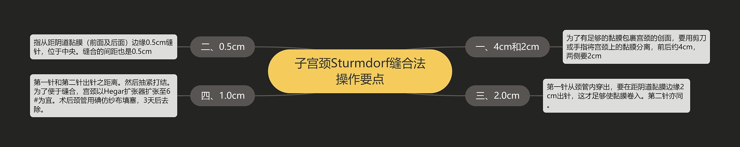 子宫颈Sturmdorf缝合法操作要点思维导图