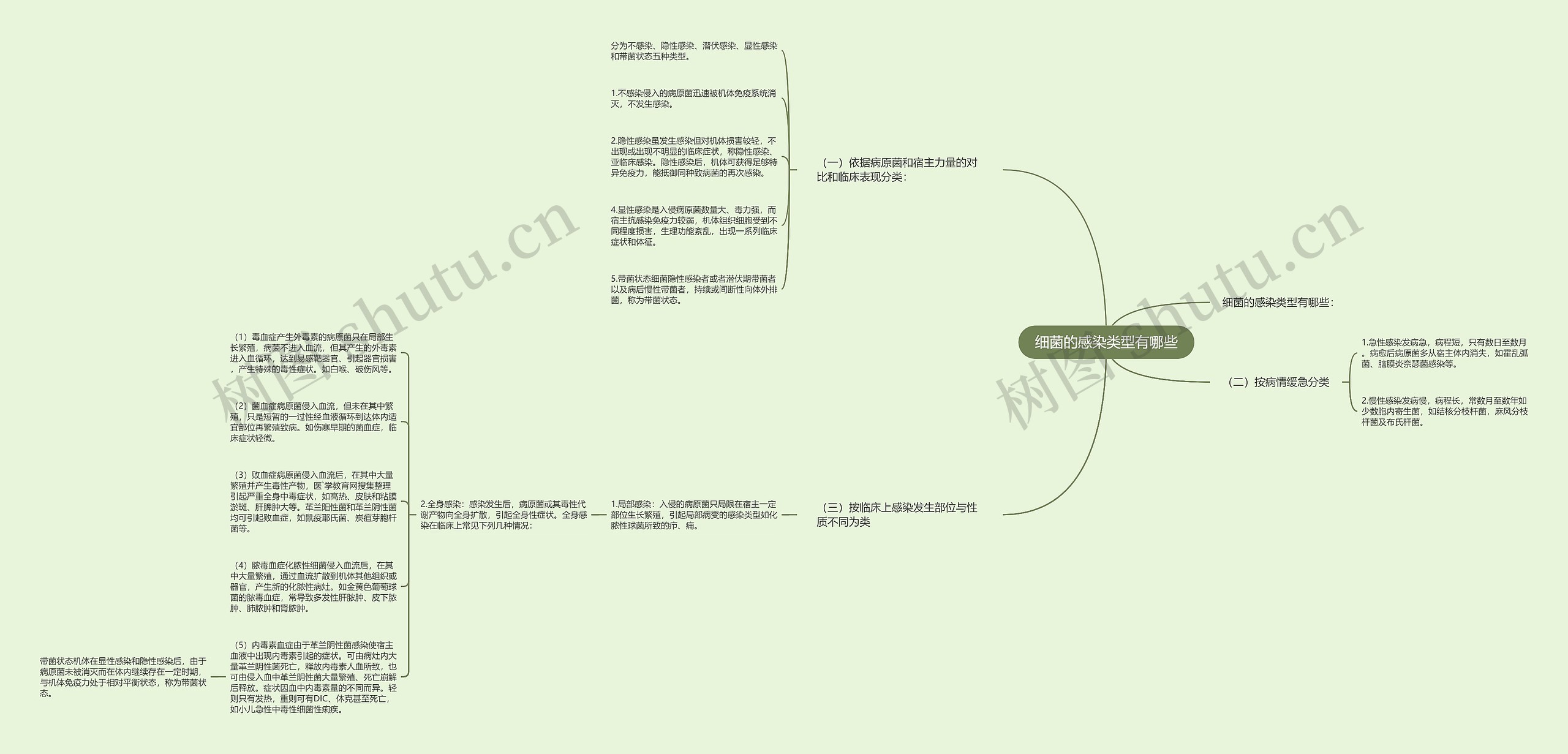 细菌的感染类型有哪些思维导图