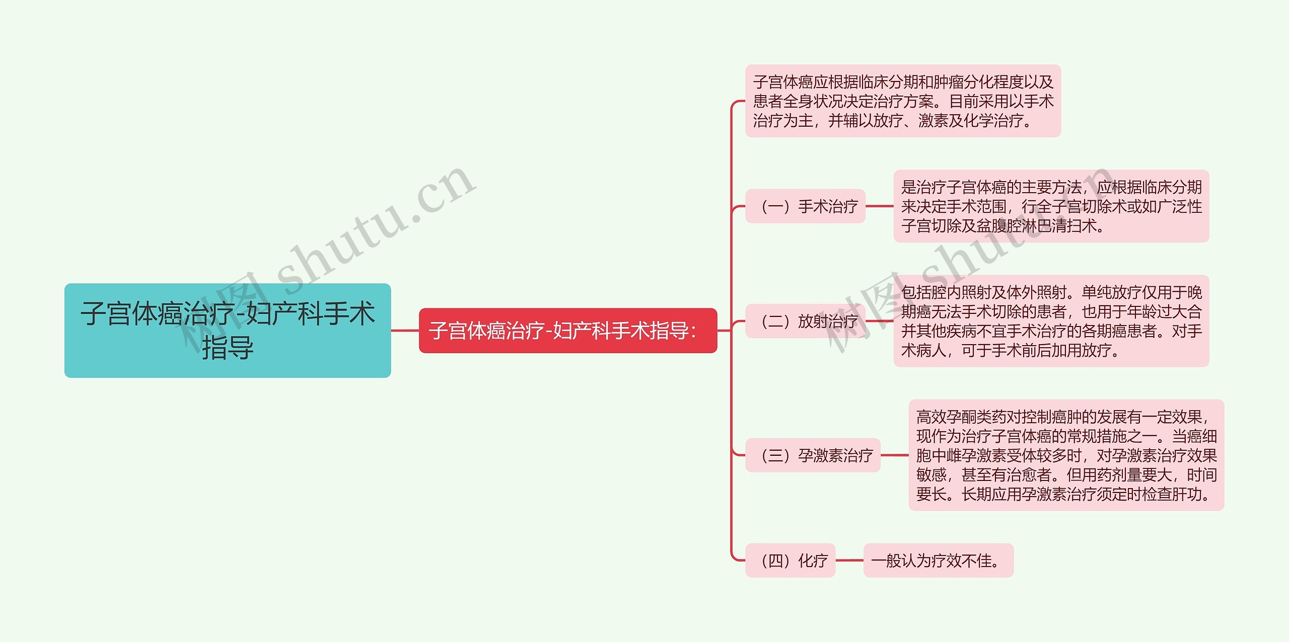 子宫体癌治疗-妇产科手术指导思维导图