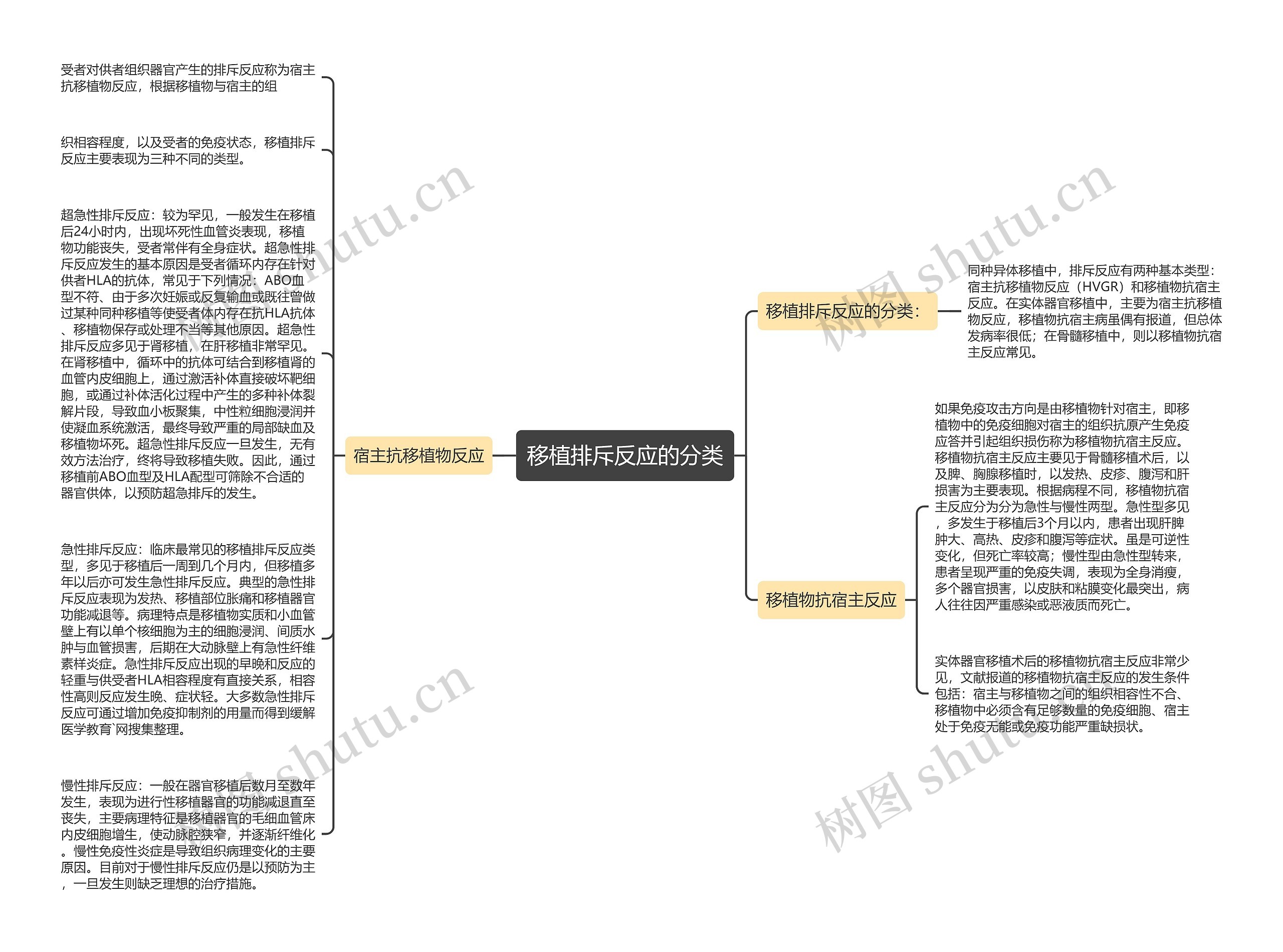 移植排斥反应的分类思维导图