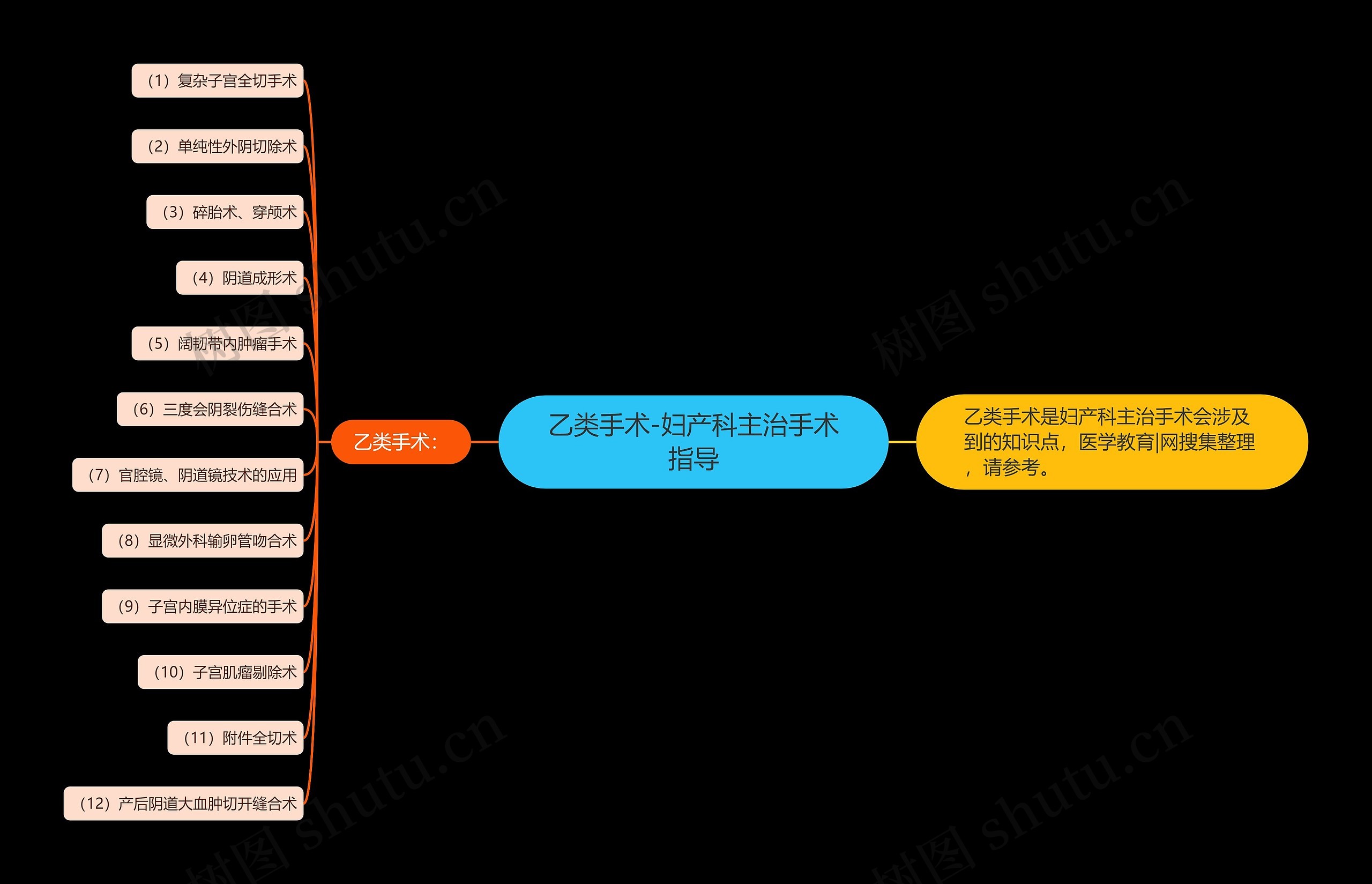 乙类手术-妇产科主治手术指导思维导图