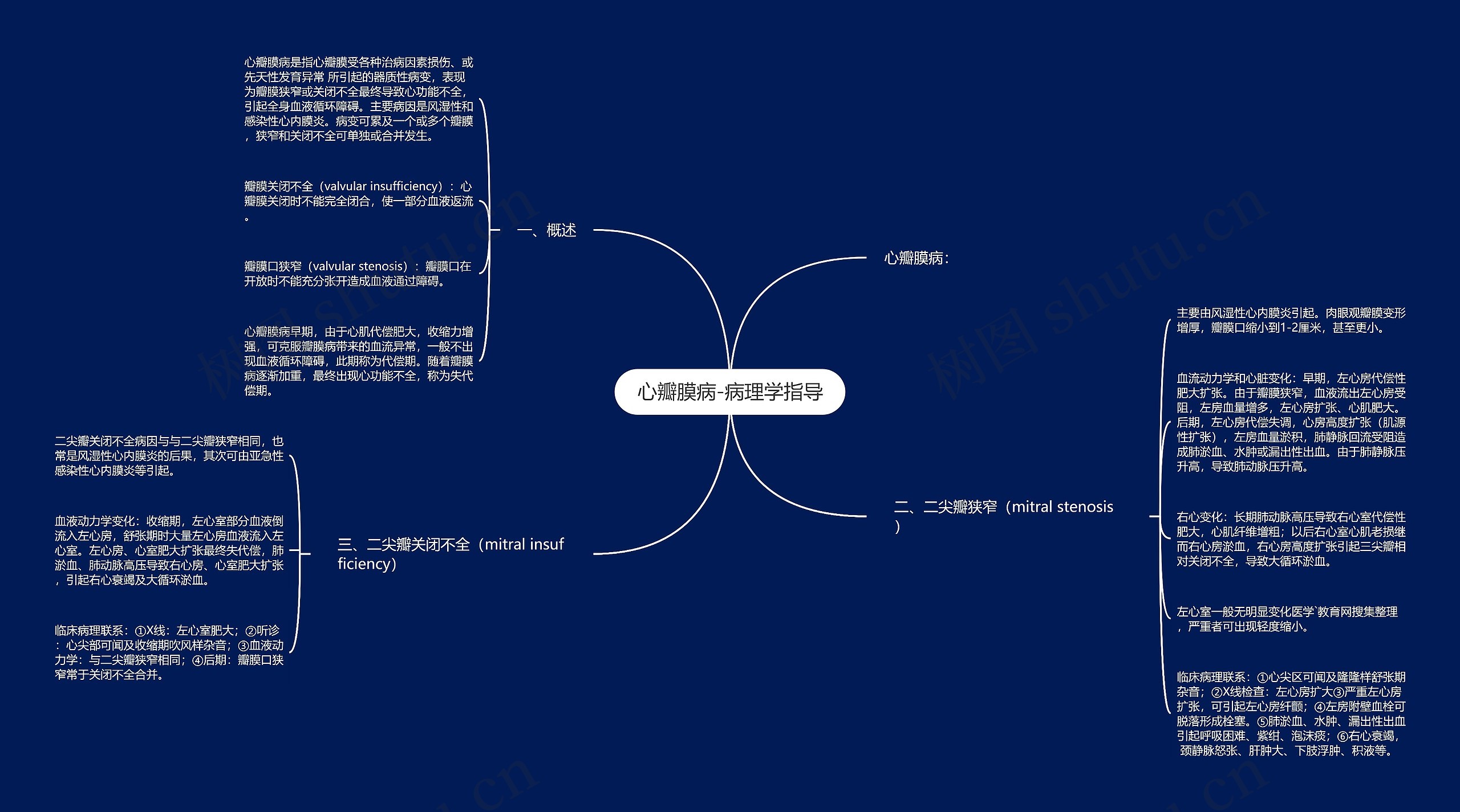 心瓣膜病-病理学指导思维导图