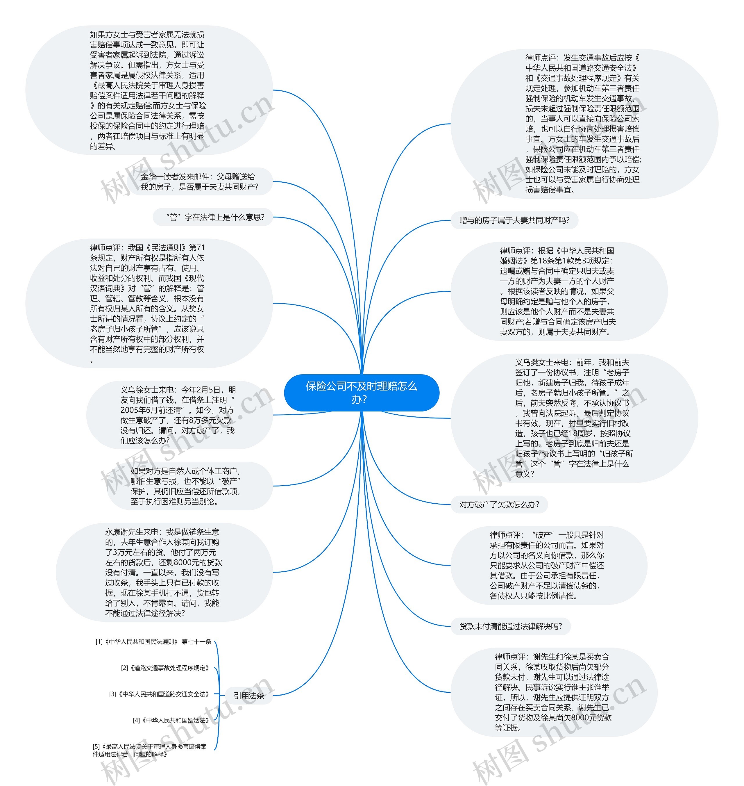 保险公司不及时理赔怎么办？思维导图