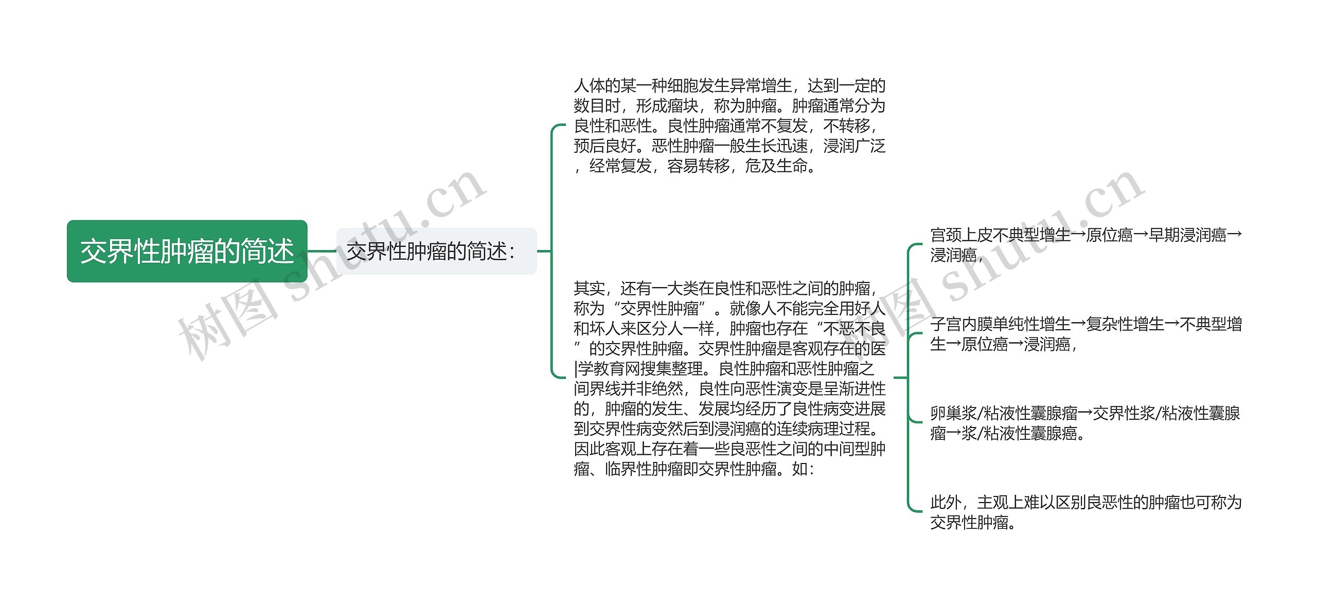 交界性肿瘤的简述思维导图