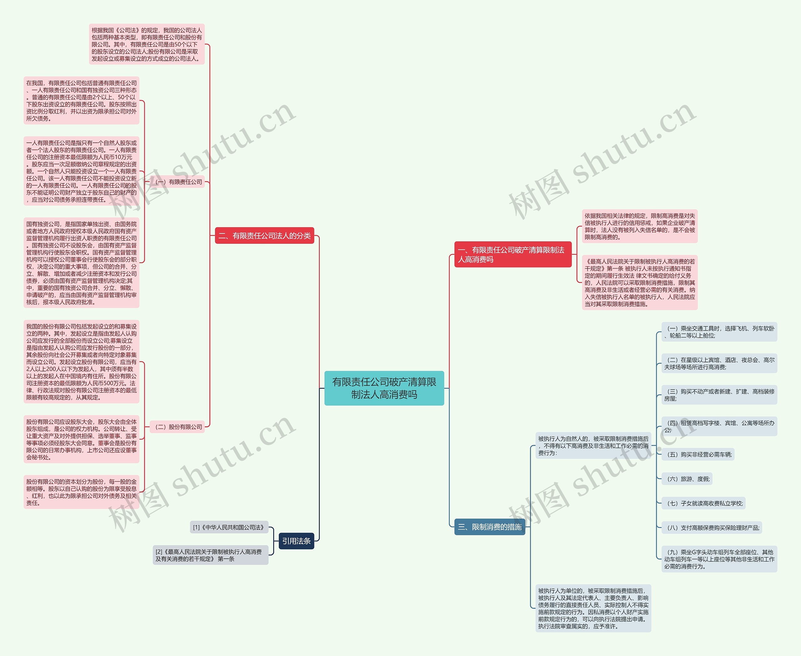有限责任公司破产清算限制法人高消费吗思维导图