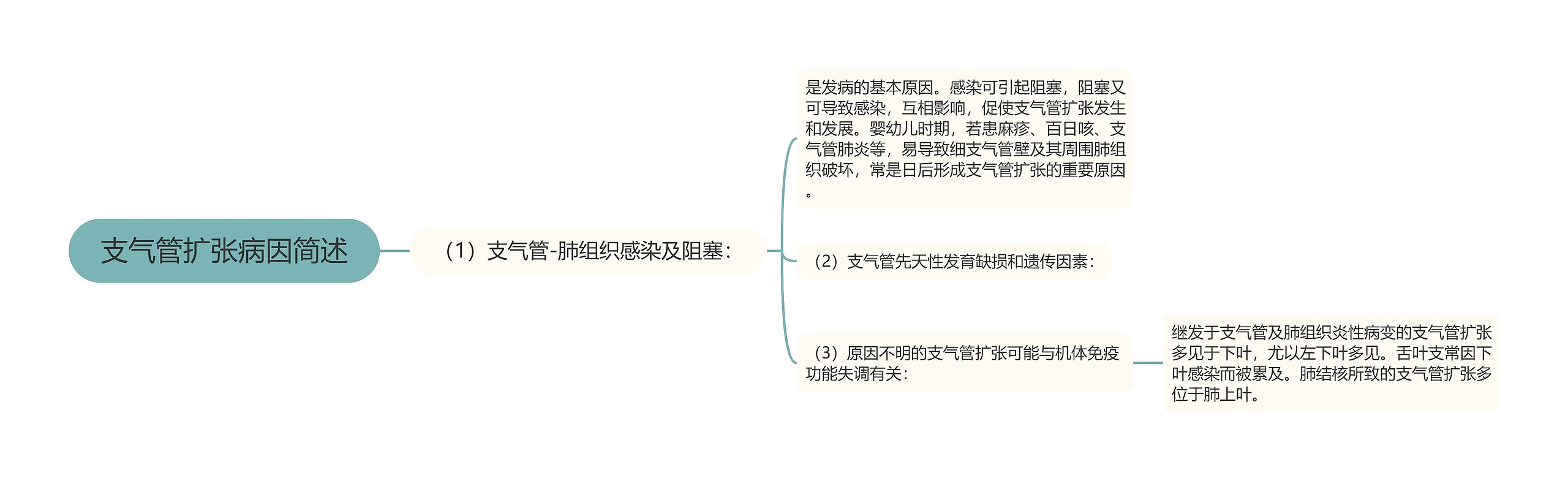 支气管扩张病因简述思维导图