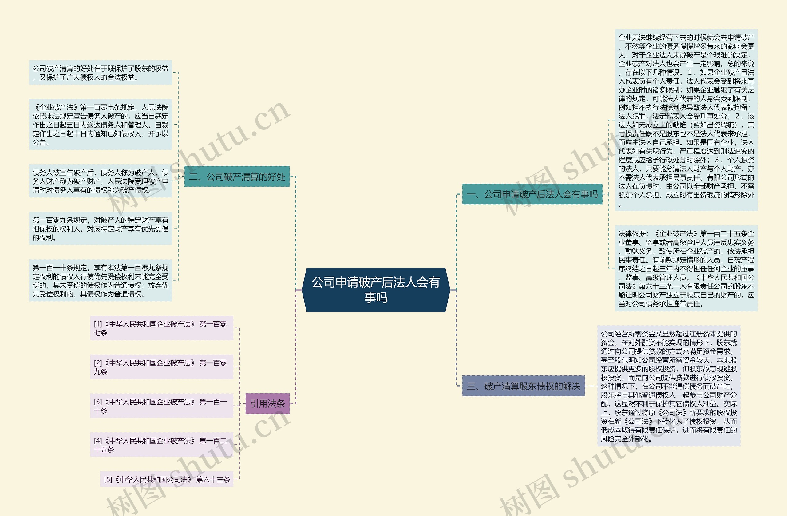 公司申请破产后法人会有事吗思维导图