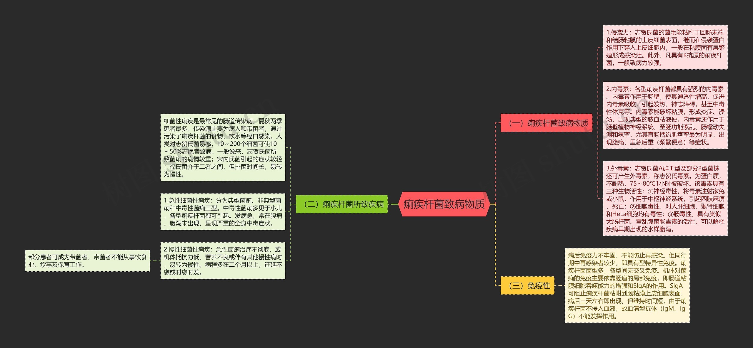 痢疾杆菌致病物质思维导图