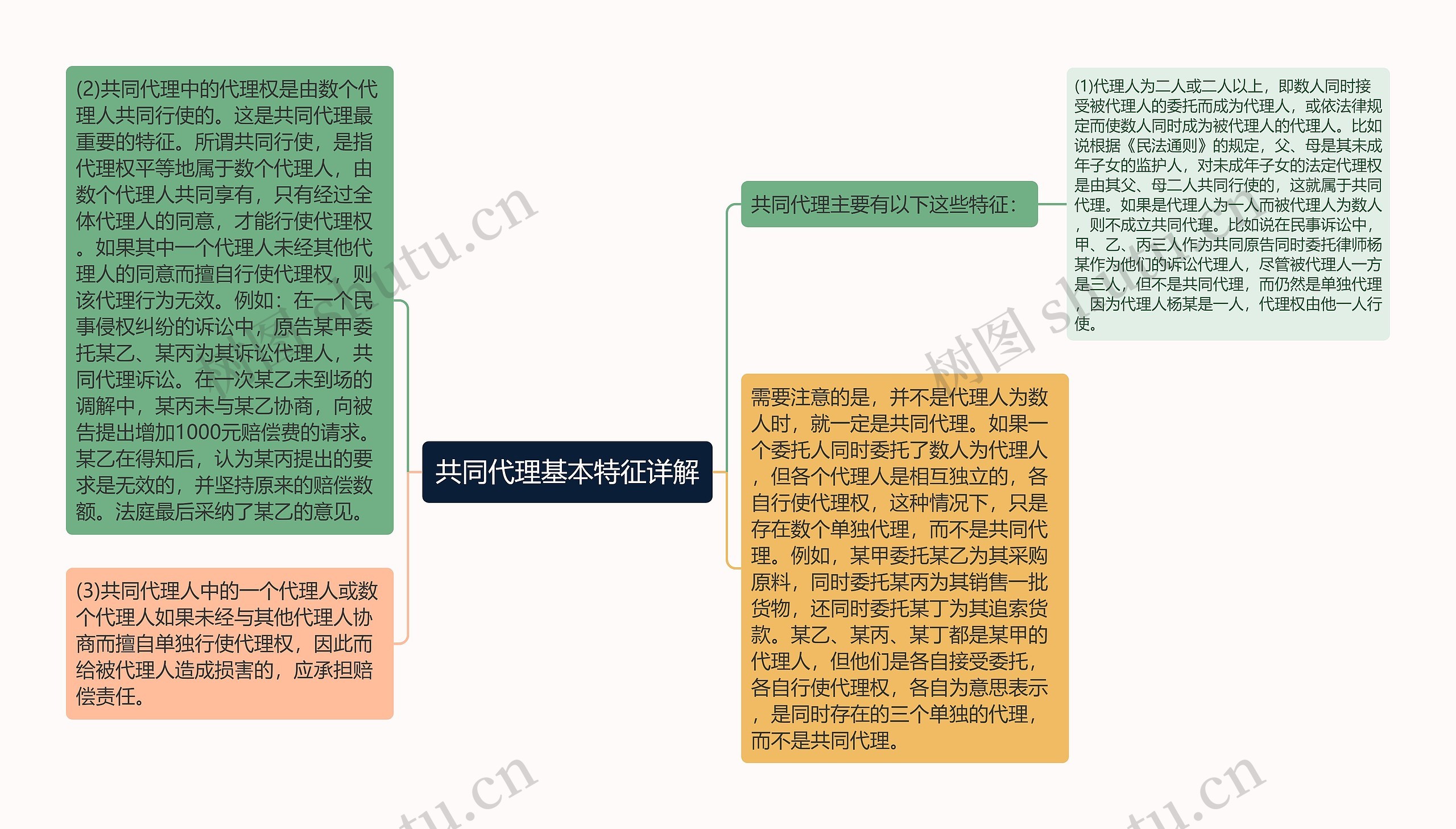 共同代理基本特征详解思维导图