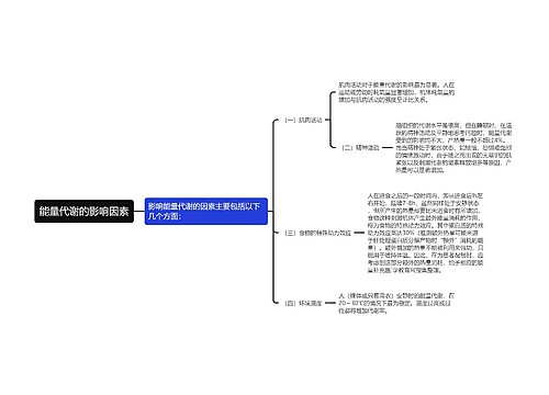 能量代谢的影响因素