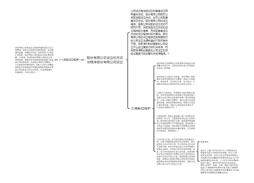 股份有限公司设立的方式与程序股份有限公司设立