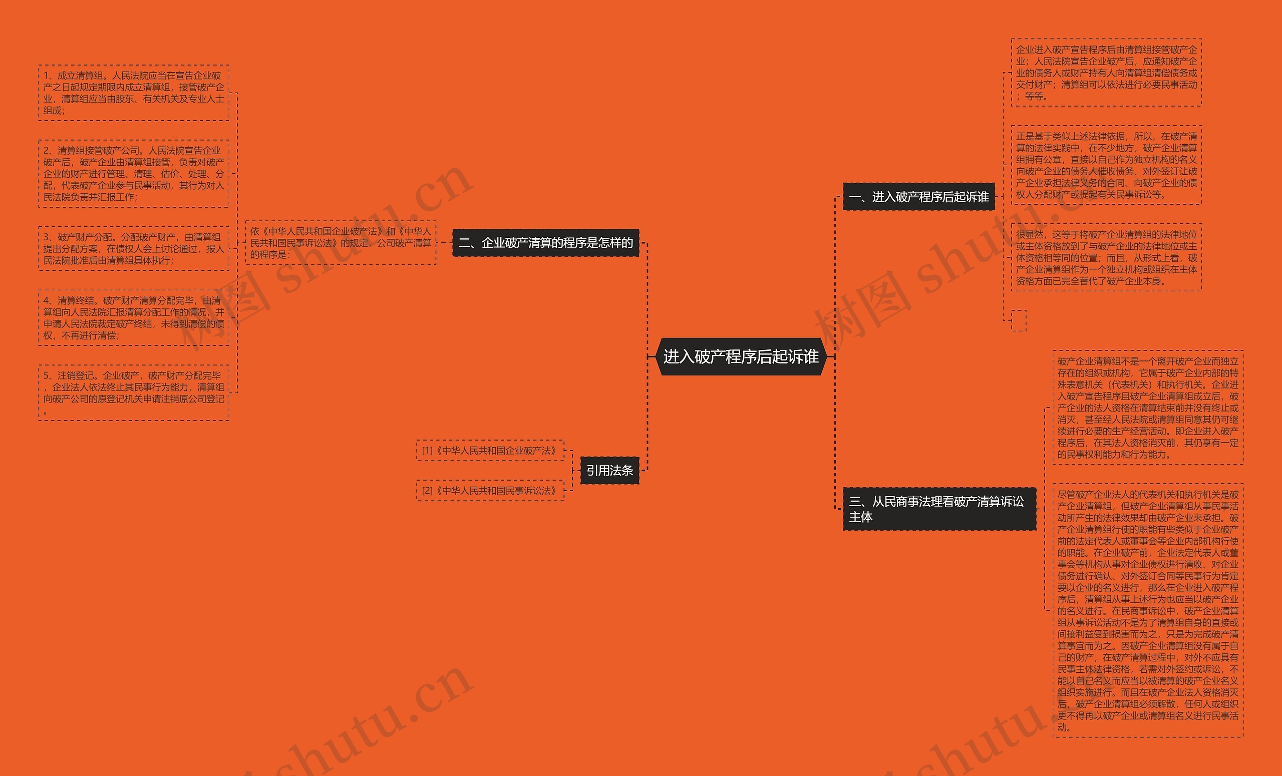 进入破产程序后起诉谁思维导图