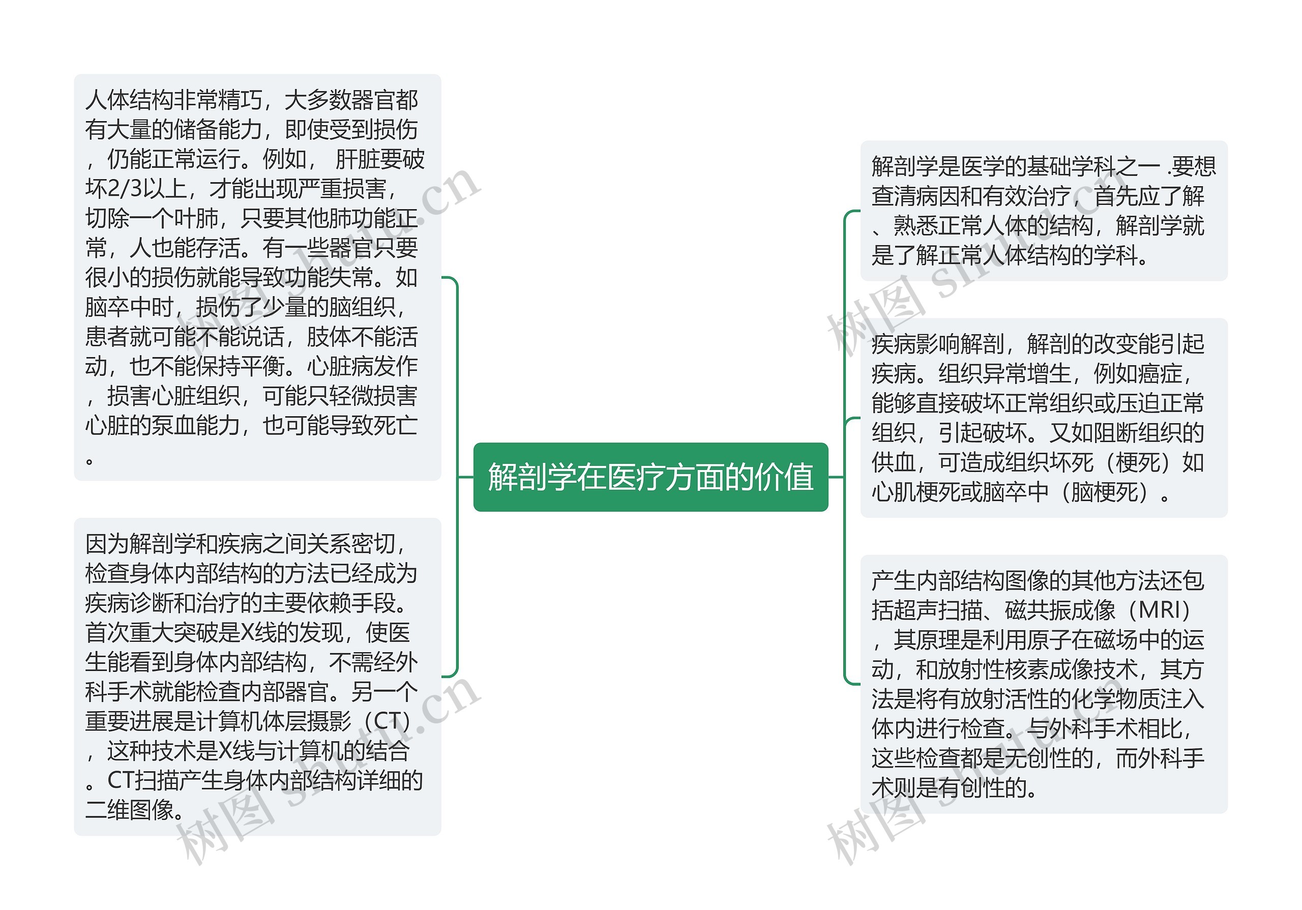 解剖学在医疗方面的价值思维导图