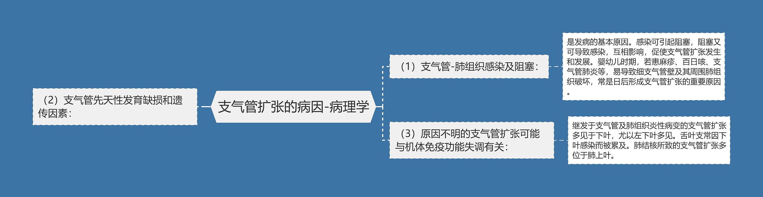 支气管扩张的病因-病理学思维导图