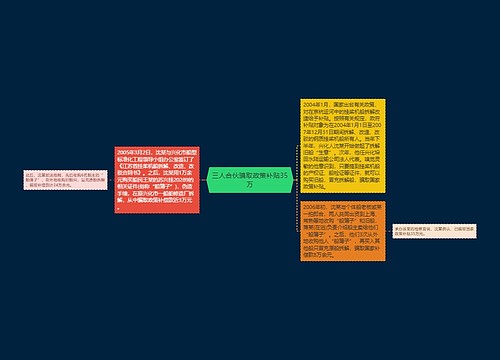 三人合伙骗取政策补贴35万