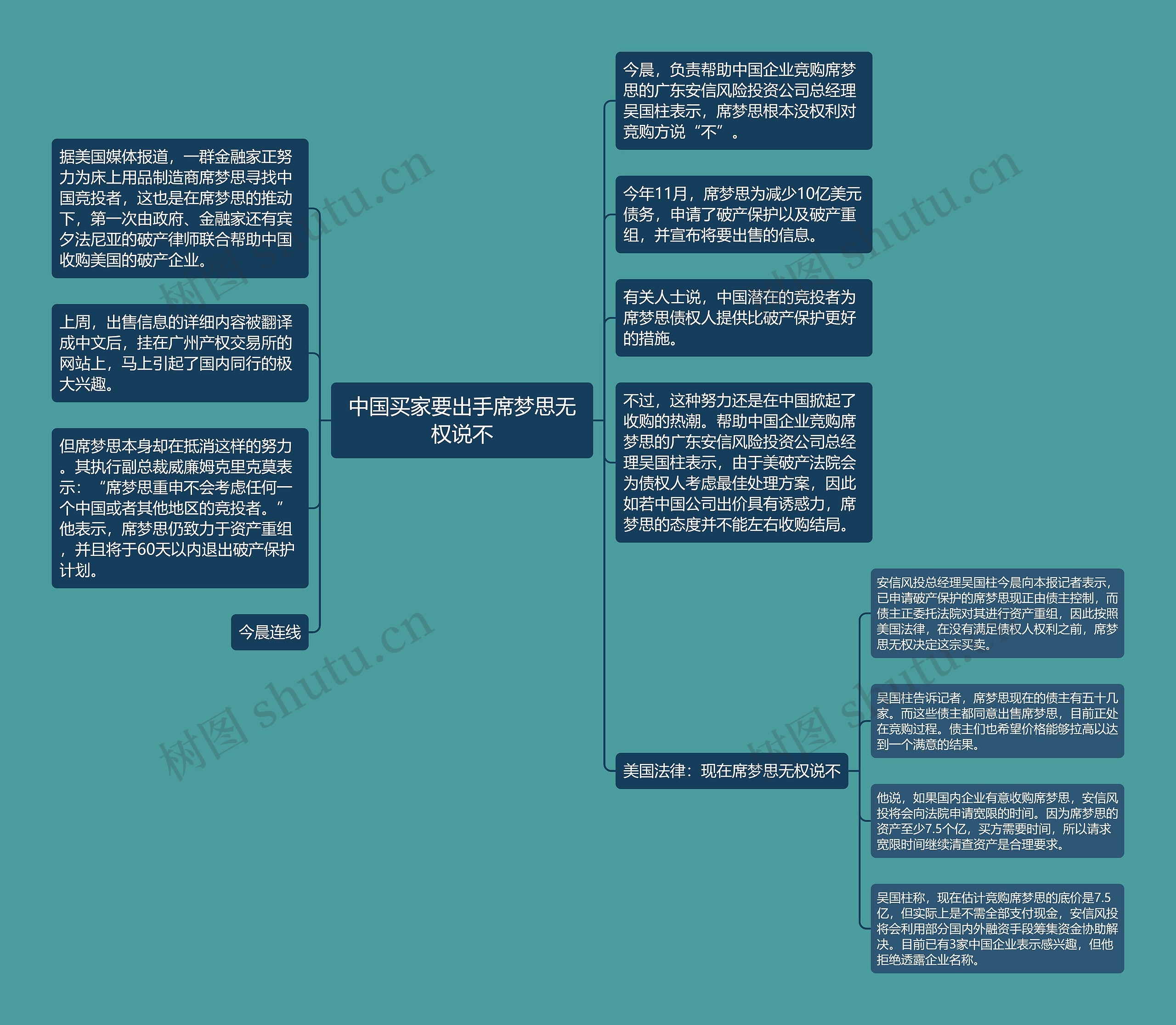 中国买家要出手席梦思无权说不思维导图