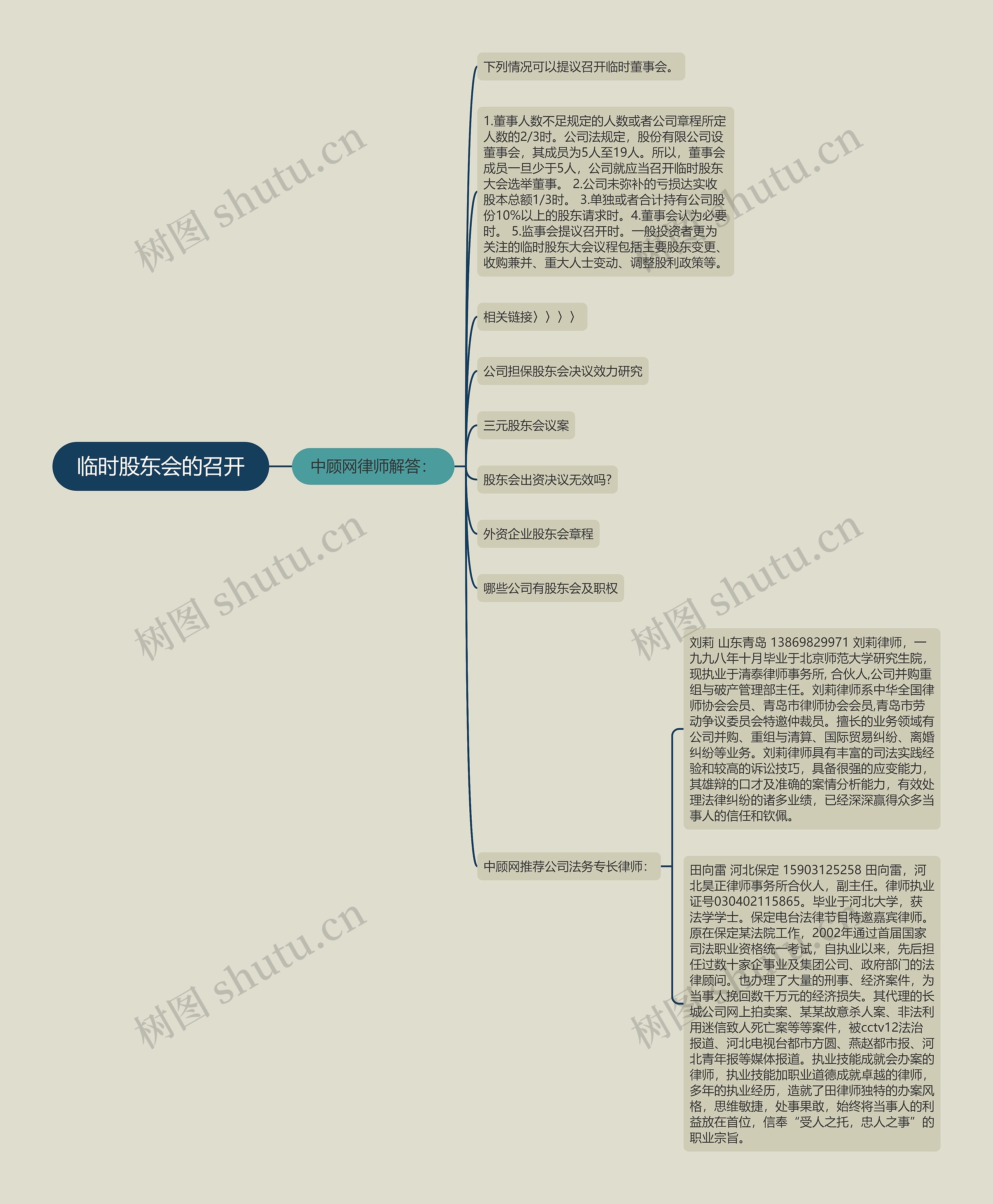 临时股东会的召开思维导图