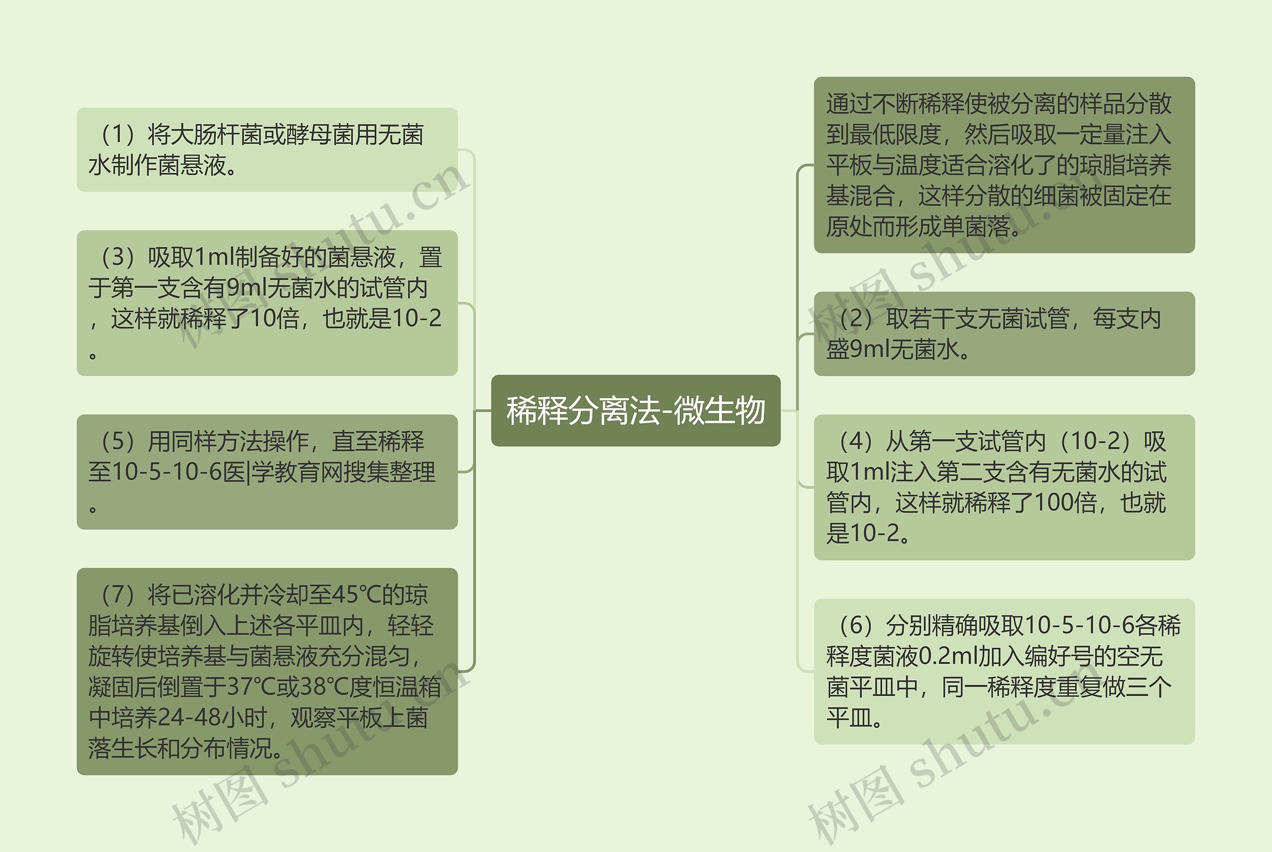 稀释分离法-微生物思维导图