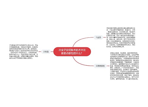 次全子宫切除术的术中注意要点都包括什么？