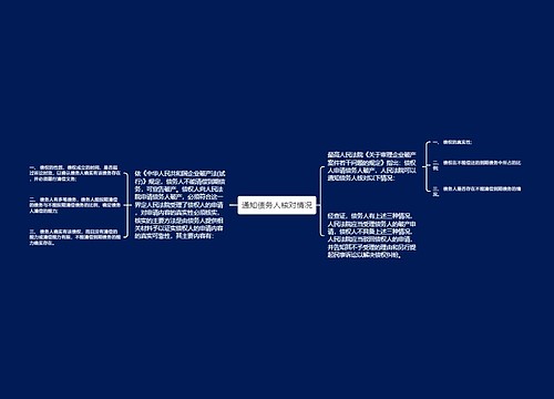 通知债务人核对情况