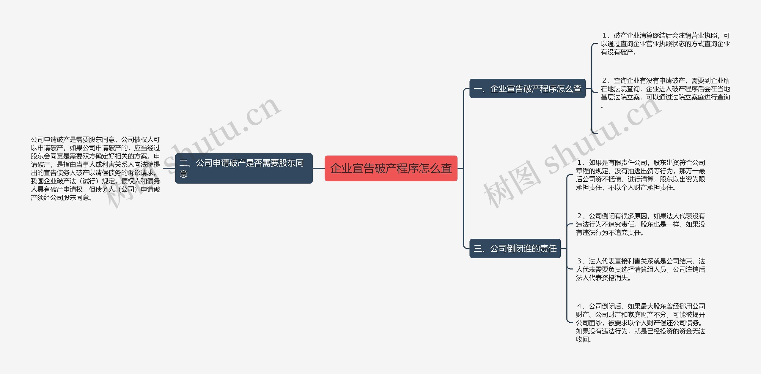 企业宣告破产程序怎么查思维导图