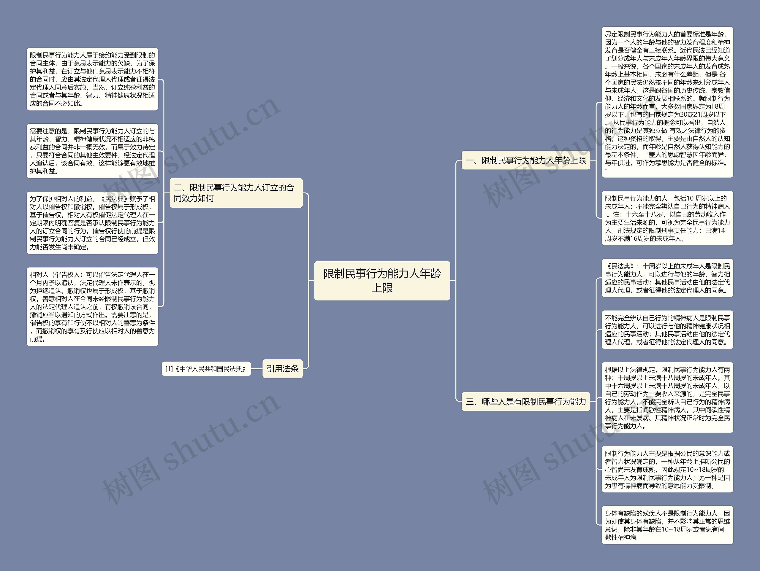 限制民事行为能力人年龄上限思维导图