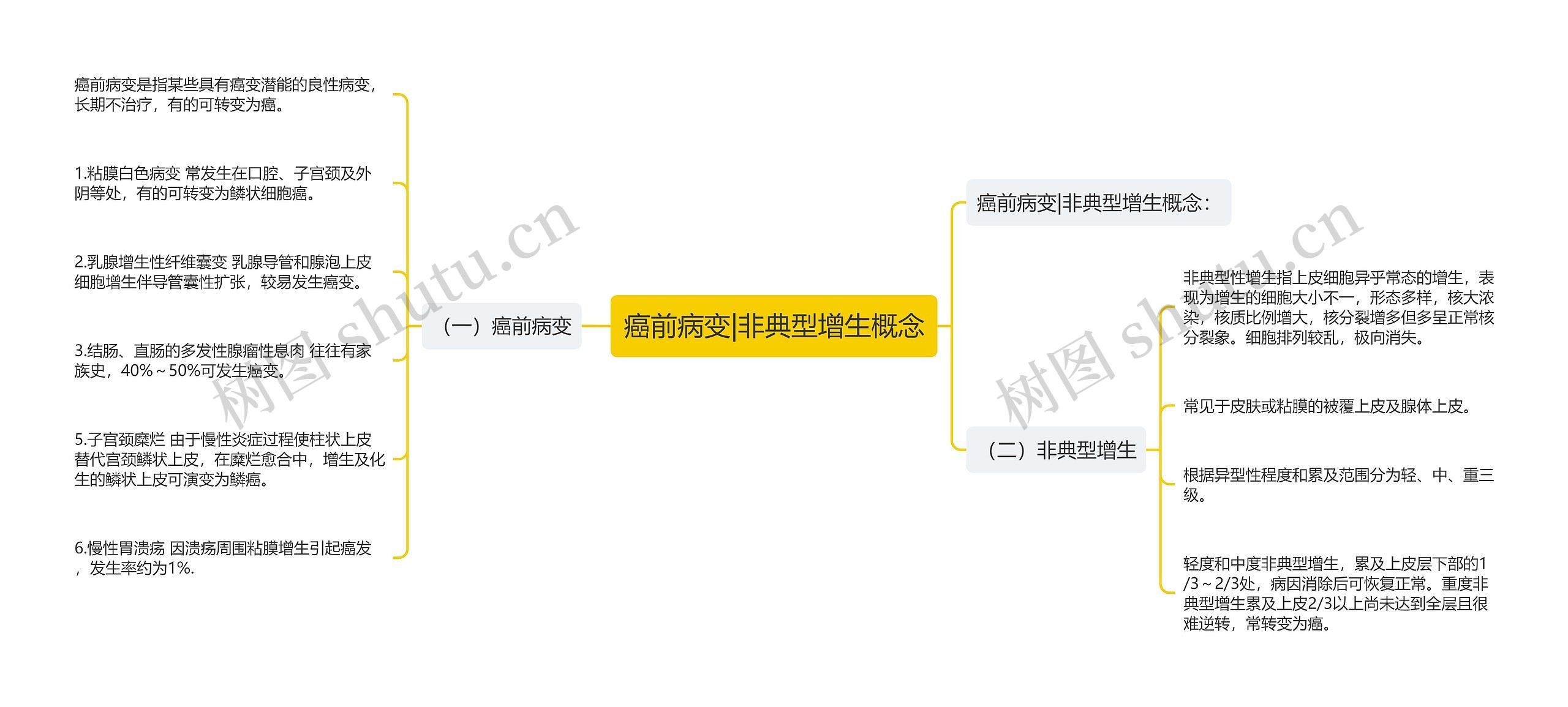 癌前病变|非典型增生概念思维导图