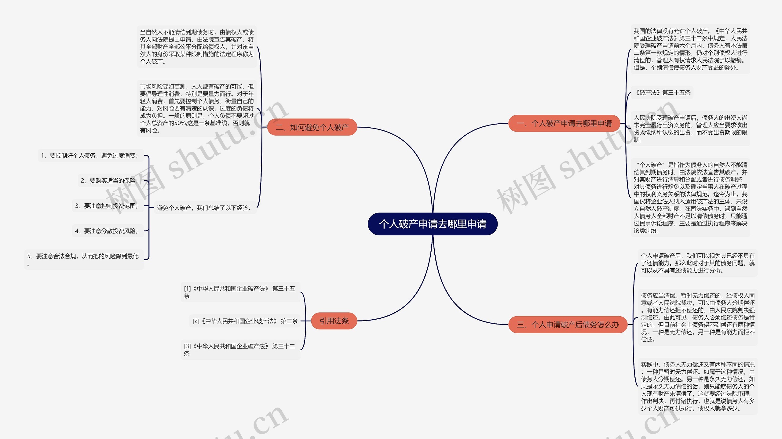 个人破产申请去哪里申请思维导图