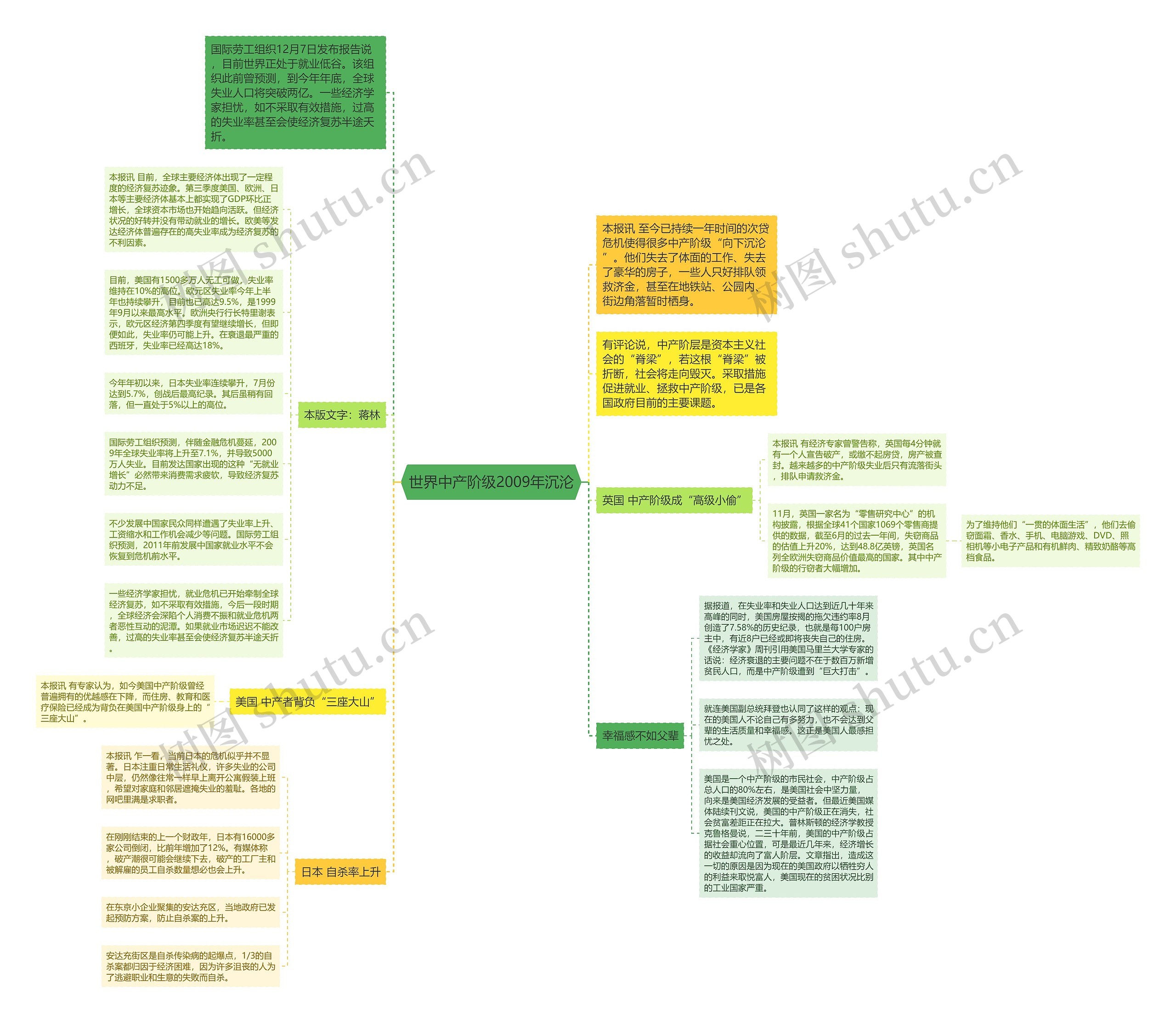 世界中产阶级2009年沉沦思维导图