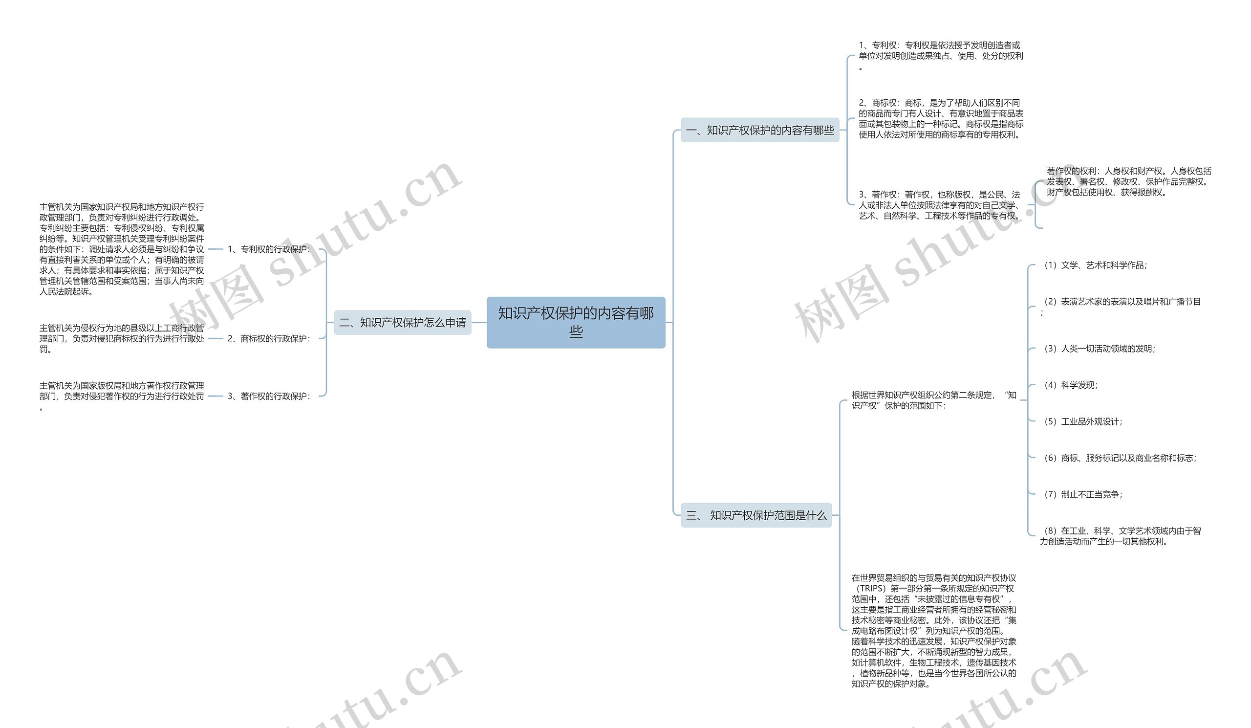 知识产权保护的内容有哪些思维导图