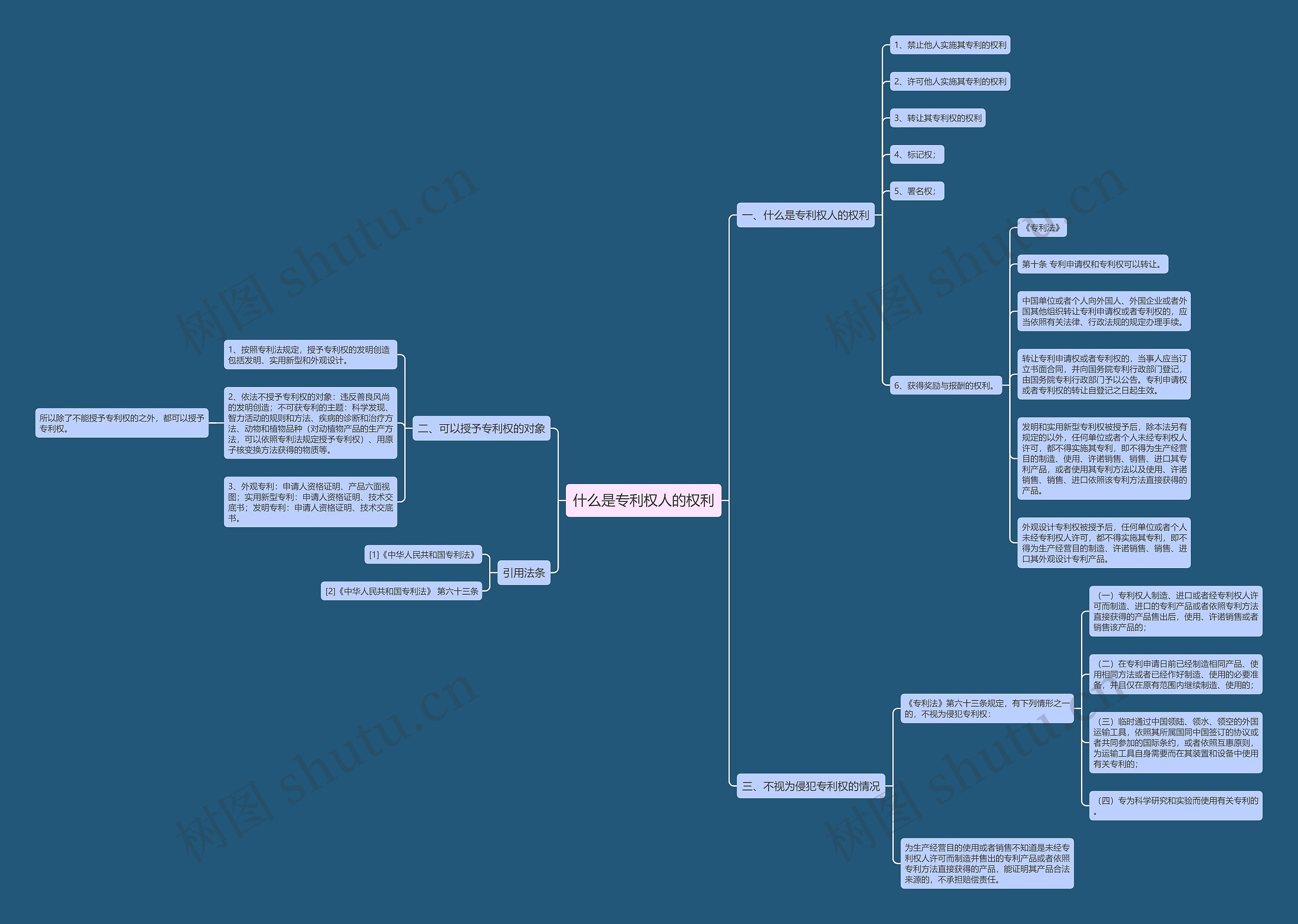 什么是专利权人的权利思维导图