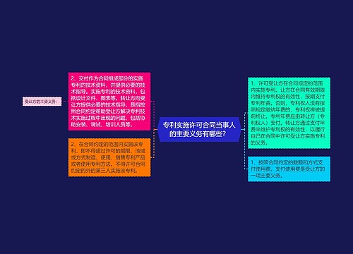 专利实施许可合同当事人的主要义务有哪些？