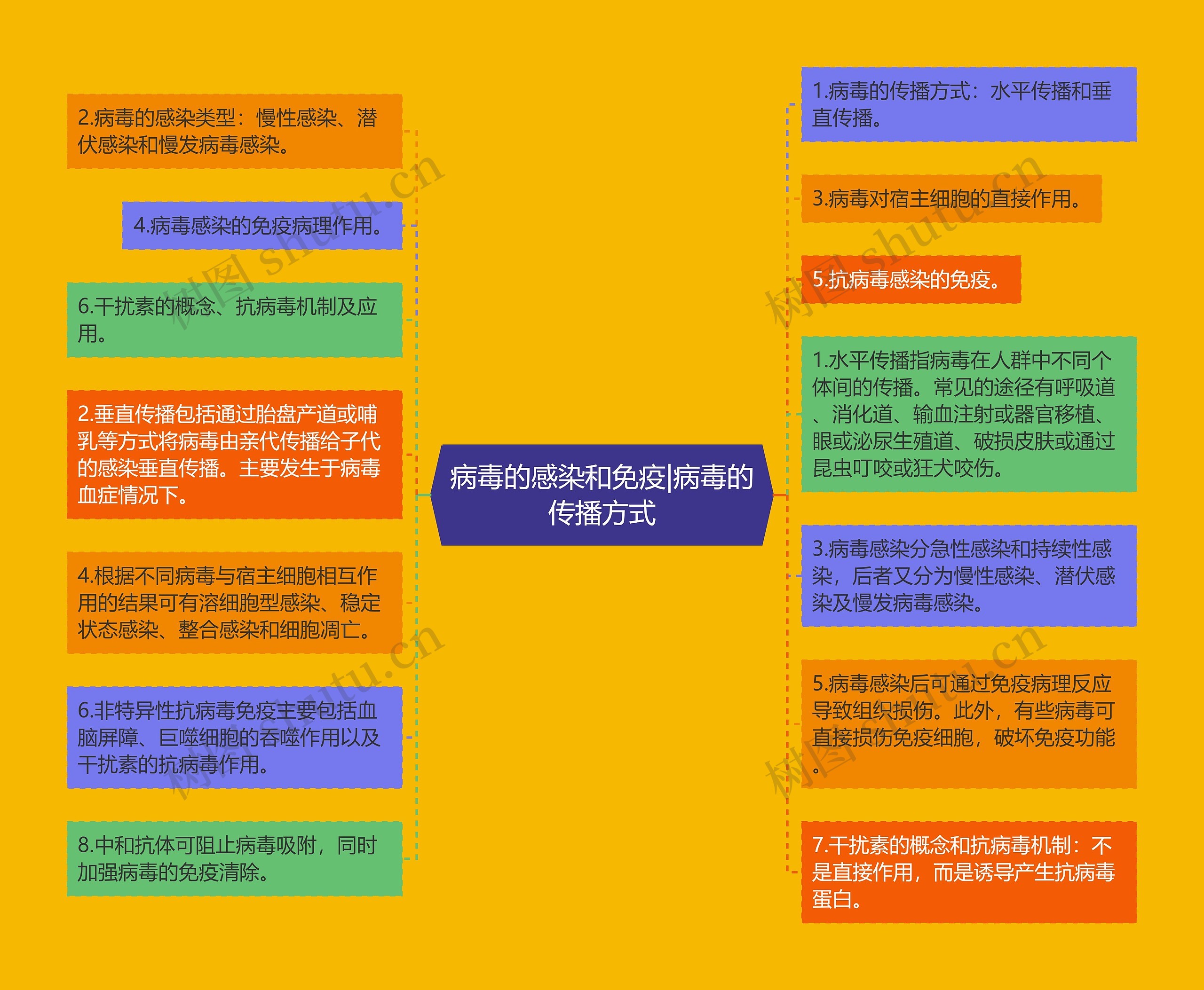 病毒的感染和免疫|病毒的传播方式思维导图