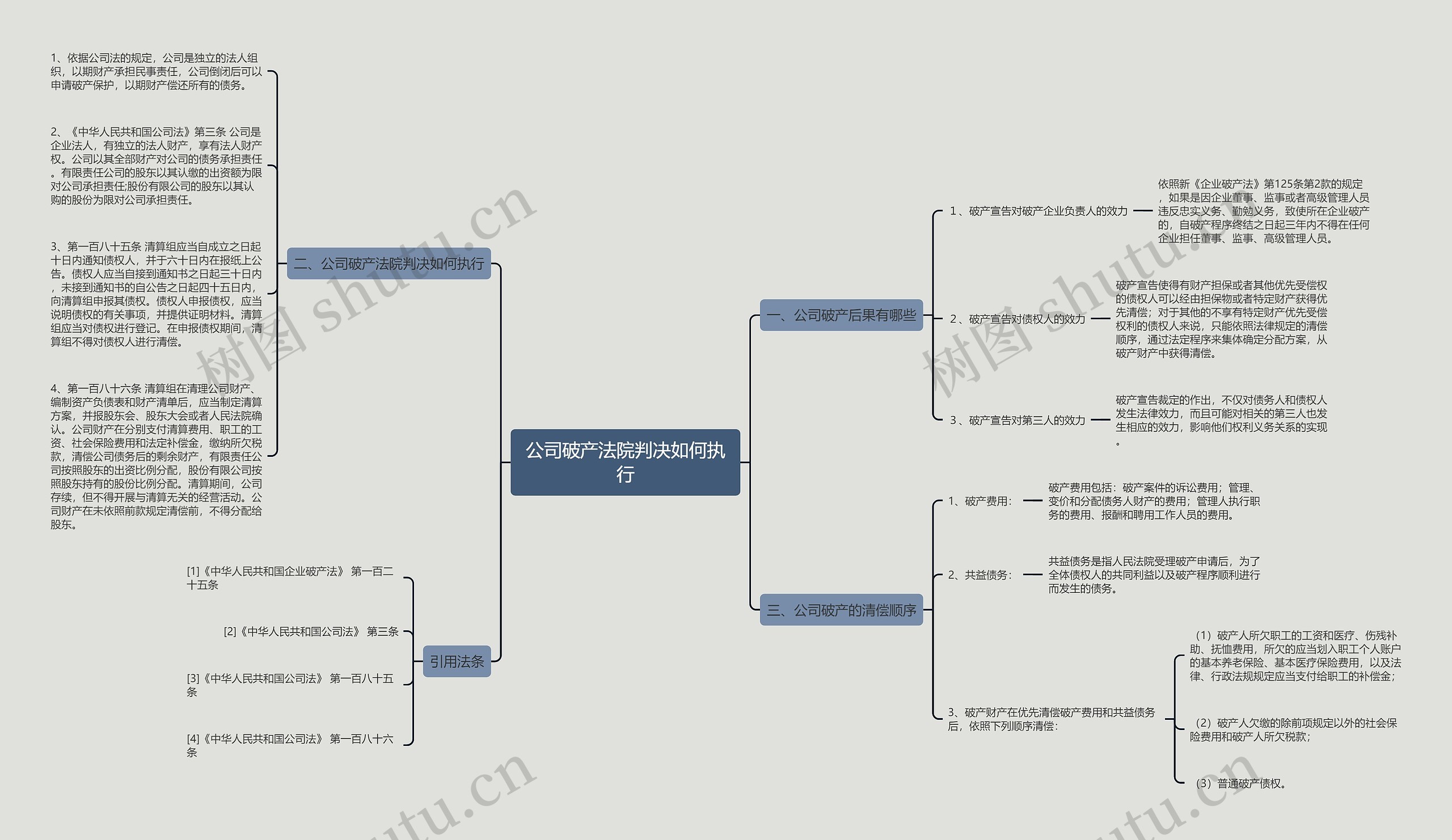 公司破产法院判决如何执行思维导图