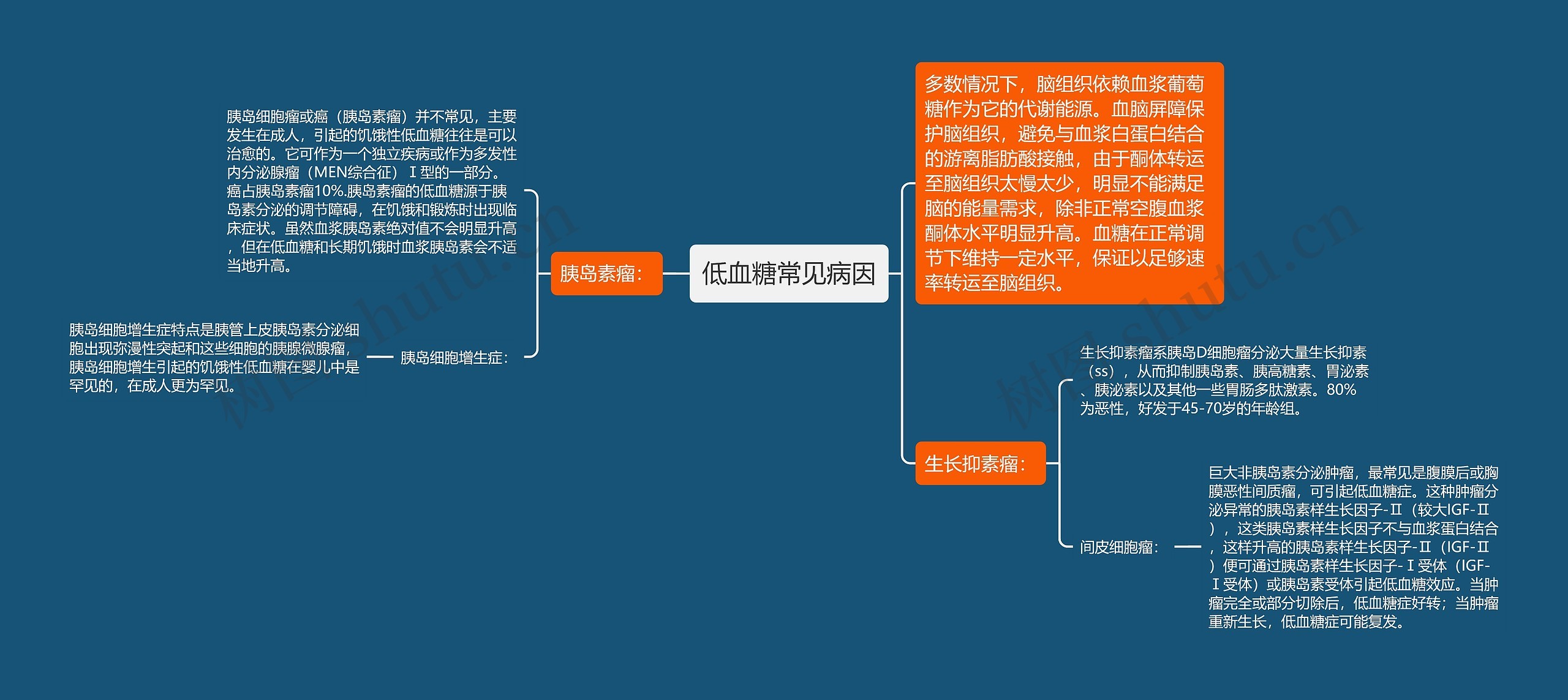 低血糖常见病因思维导图