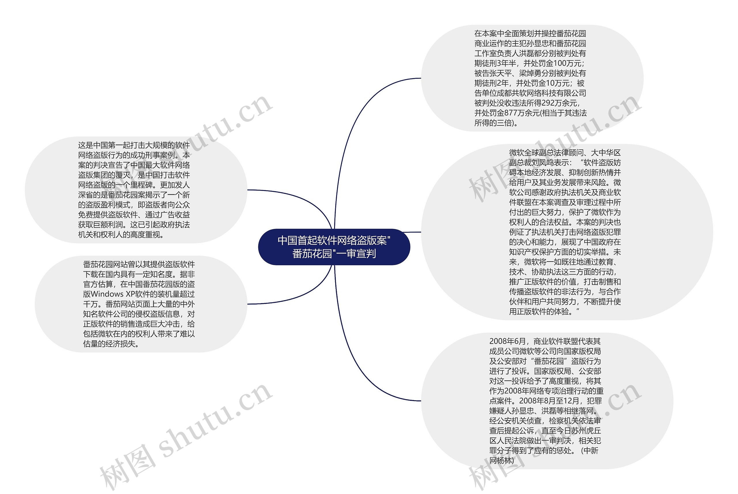 中国首起软件网络盗版案"番茄花园"一审宣判思维导图