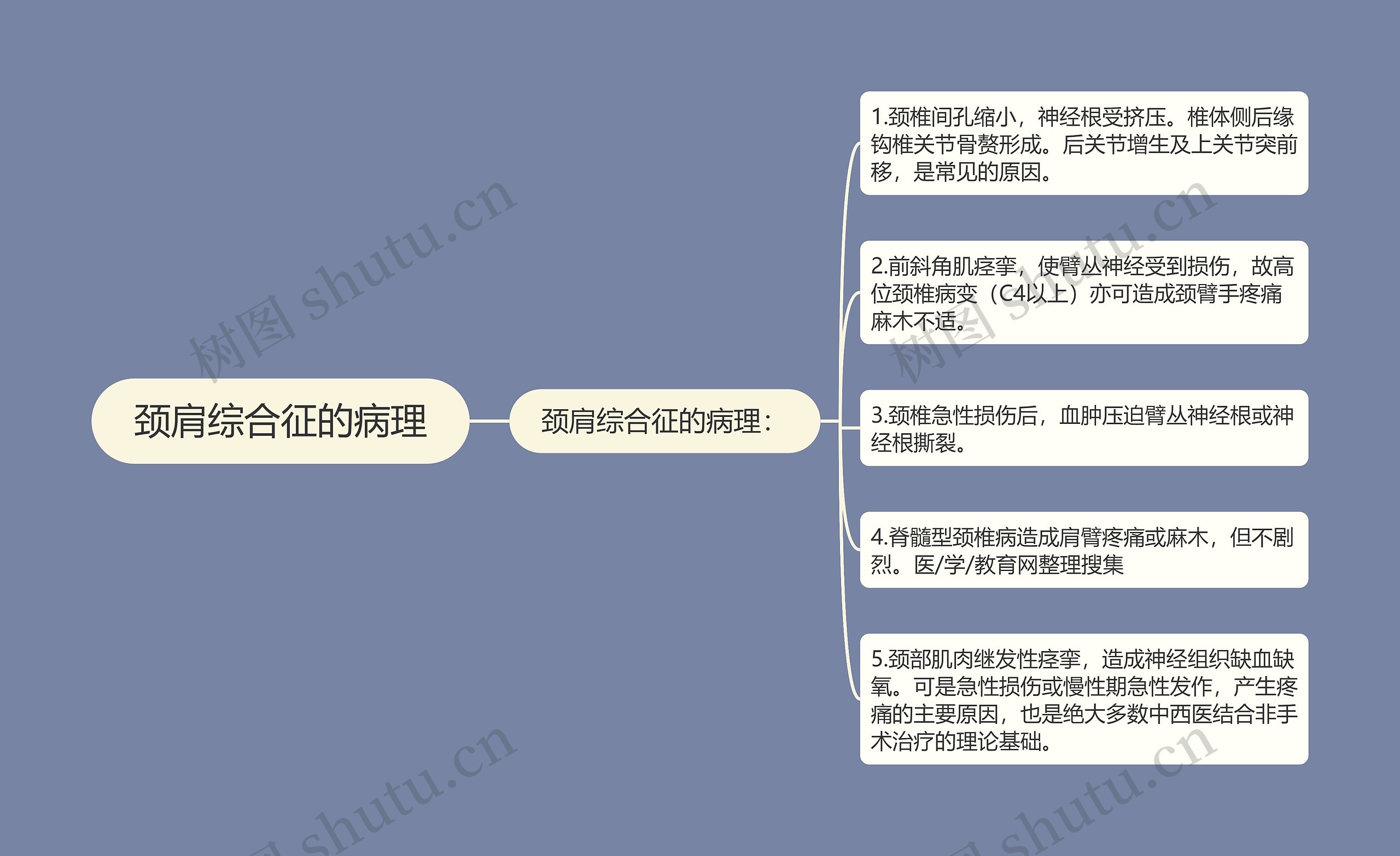 颈肩综合征的病理思维导图