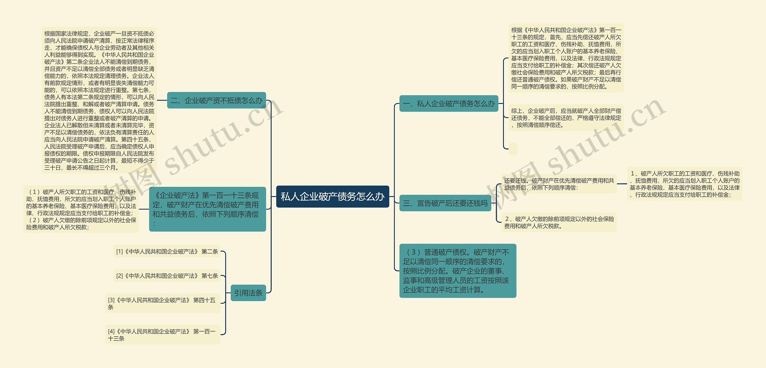 私人企业破产债务怎么办思维导图