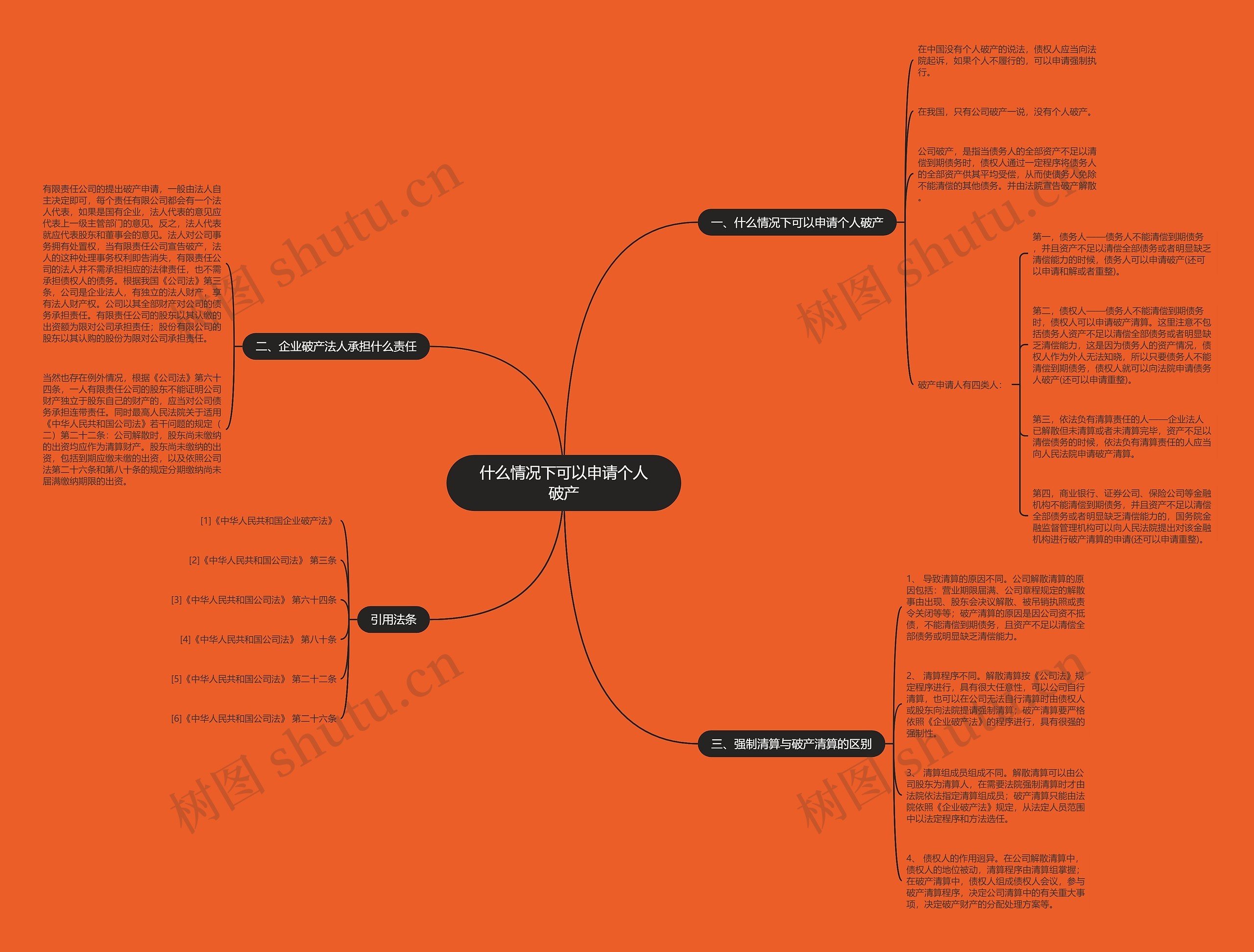 什么情况下可以申请个人破产思维导图