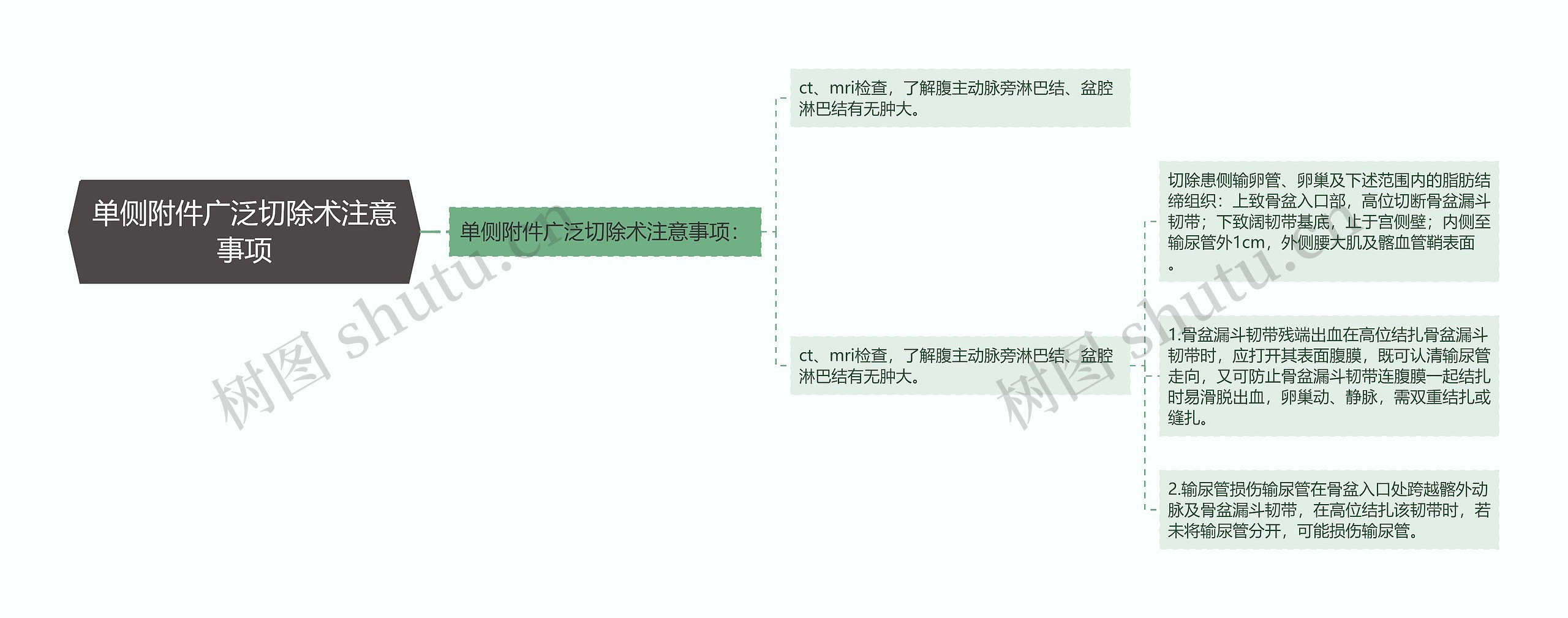 单侧附件广泛切除术注意事项