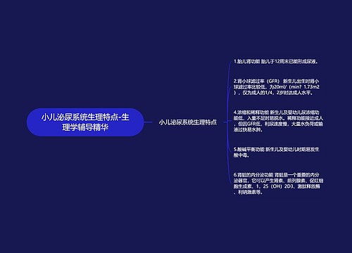 小儿泌尿系统生理特点-生理学辅导精华