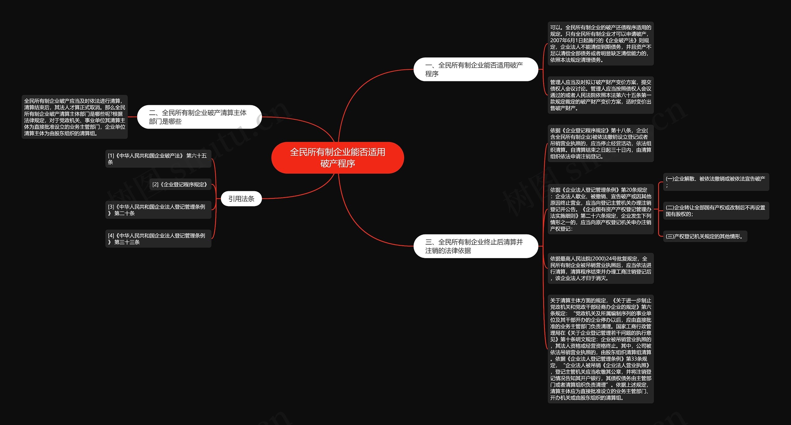 全民所有制企业能否适用破产程序思维导图