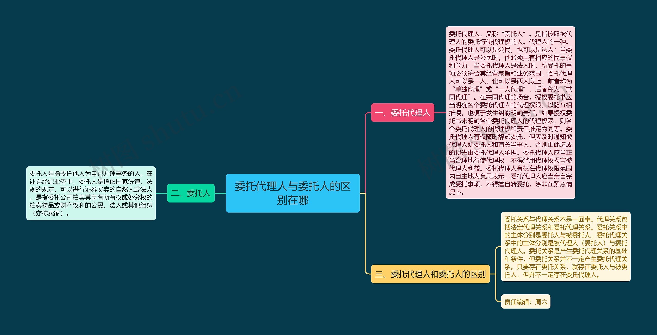 委托代理人与委托人的区别在哪思维导图