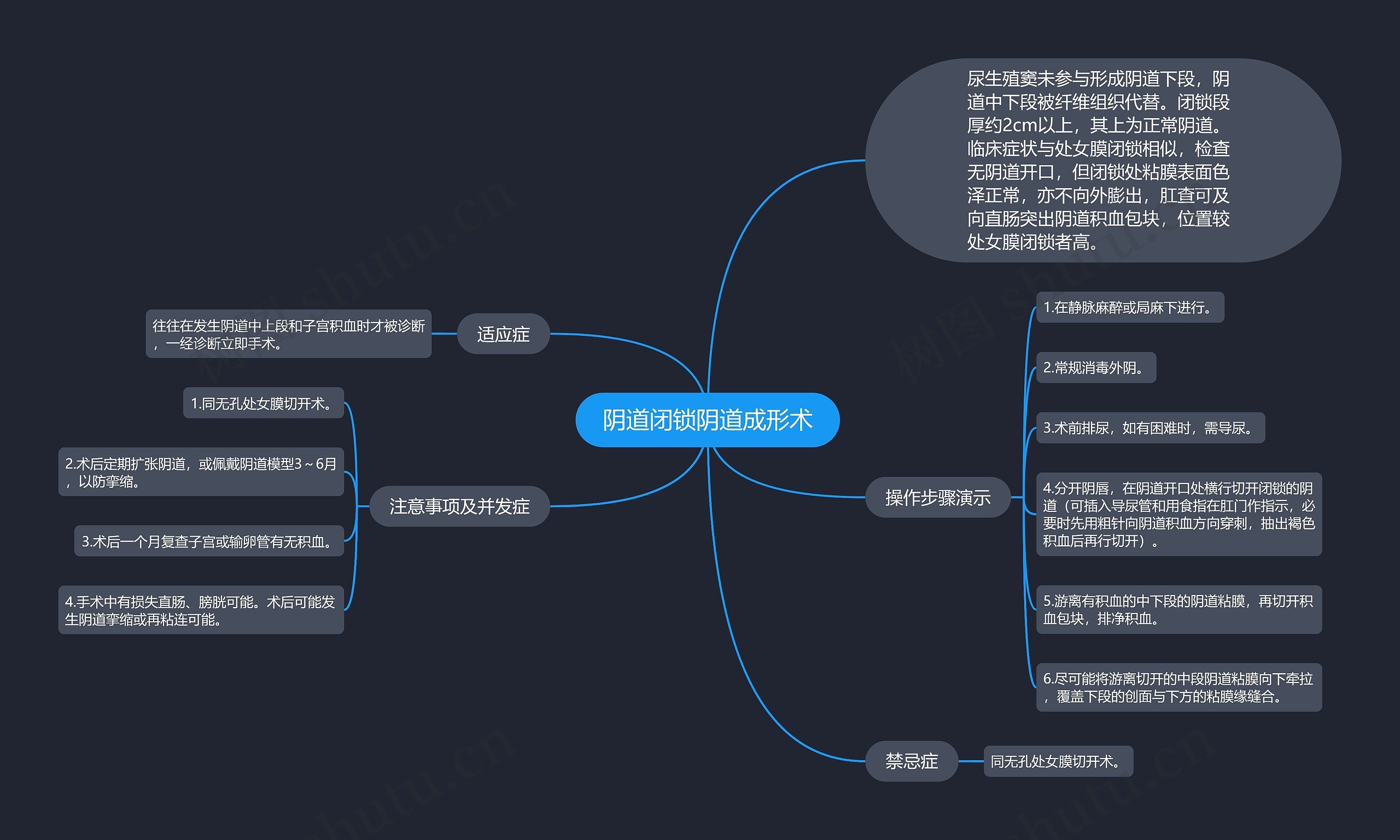 阴道闭锁阴道成形术思维导图