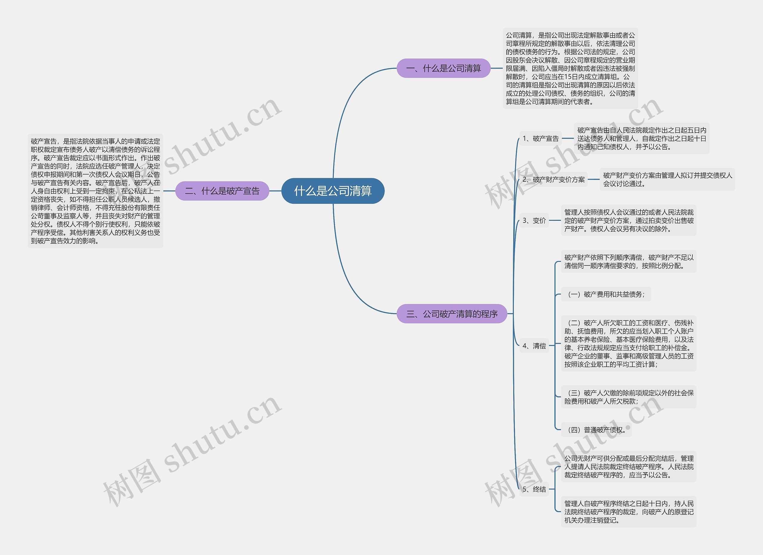 什么是公司清算思维导图