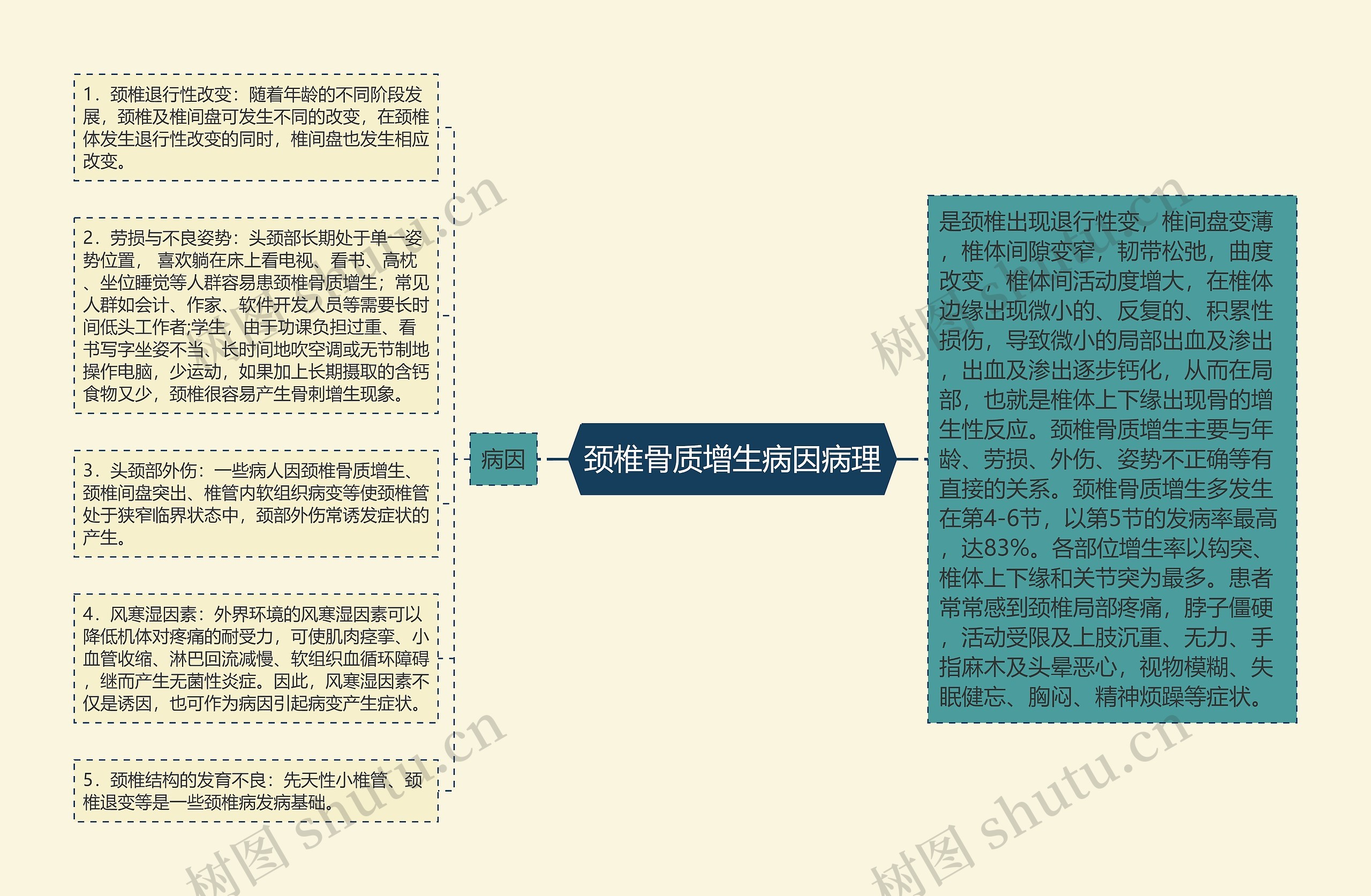 颈椎骨质增生病因病理思维导图