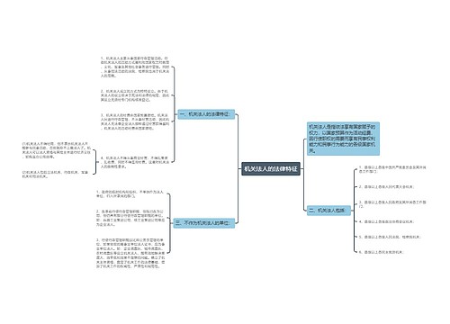机关法人的法律特征