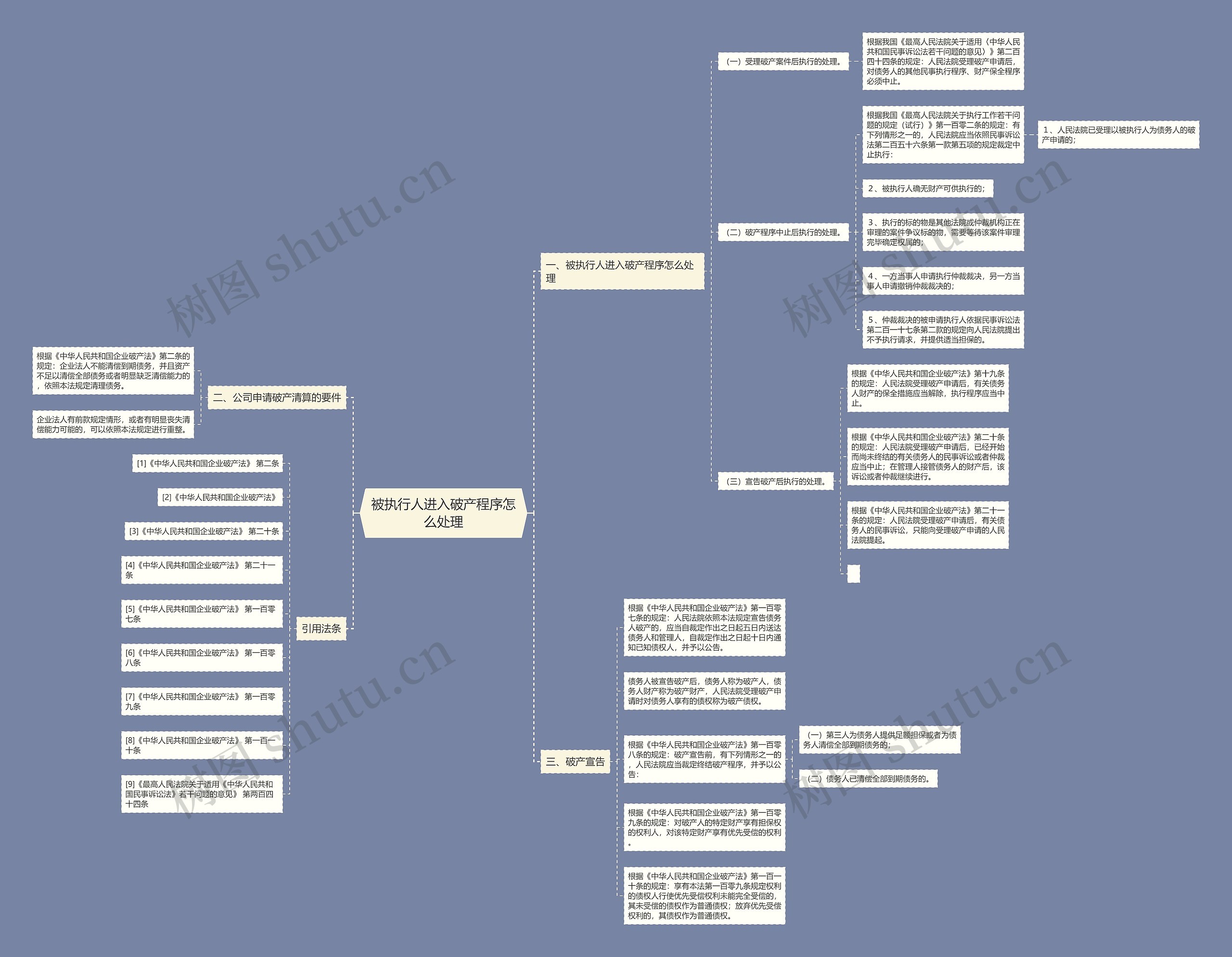 被执行人进入破产程序怎么处理思维导图